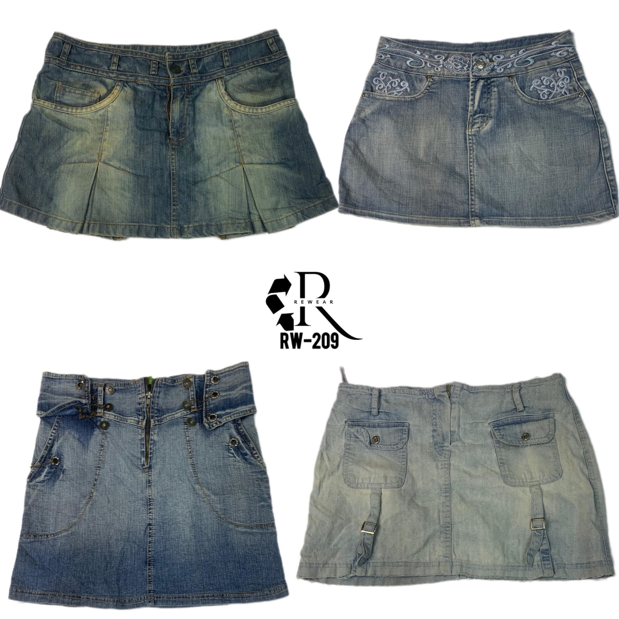 Y2k unique midi Denim skirts(RW-209)