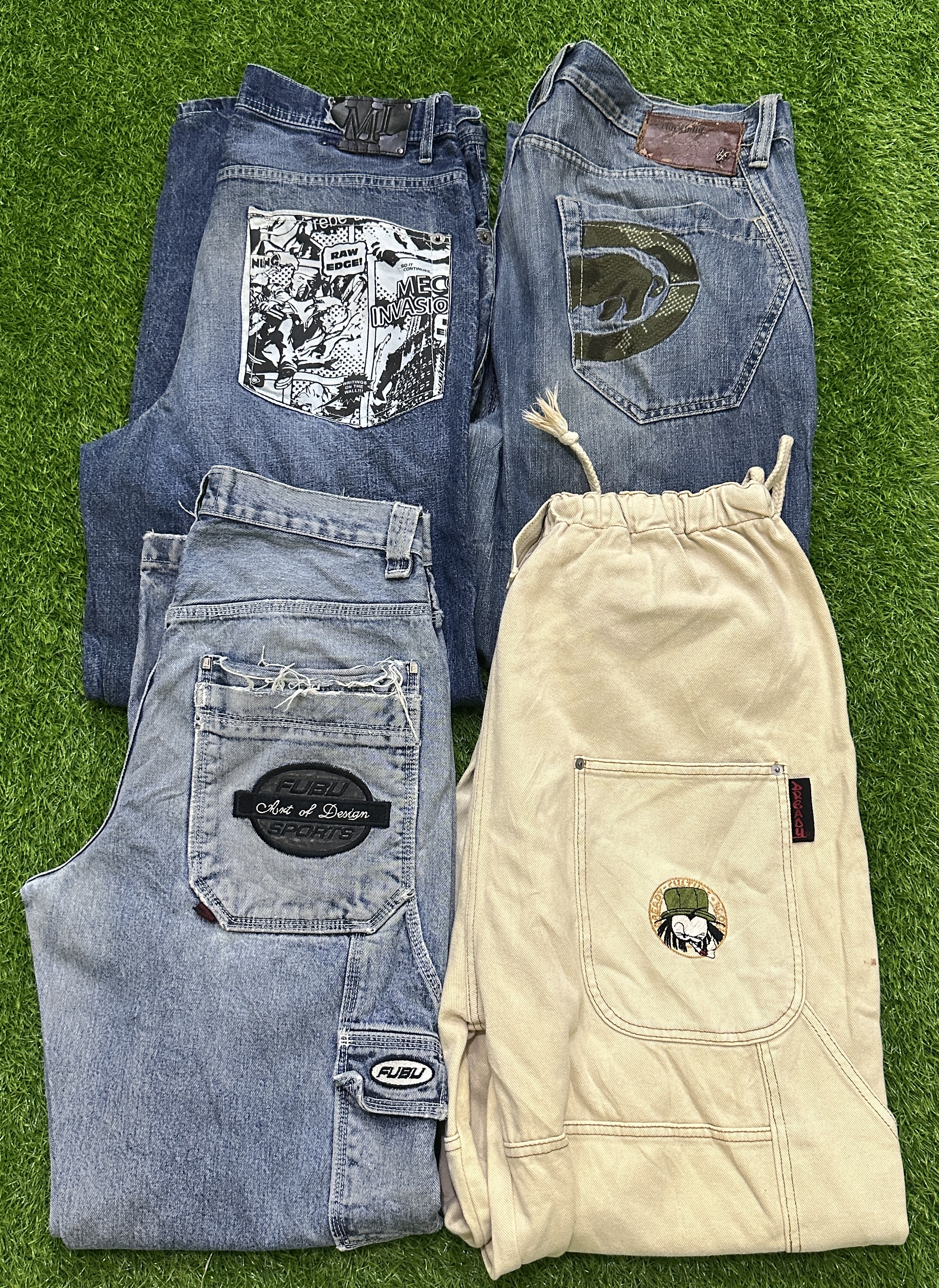 Jeans de hiphop 25 piezas. kalkarni, ecko, southpo..