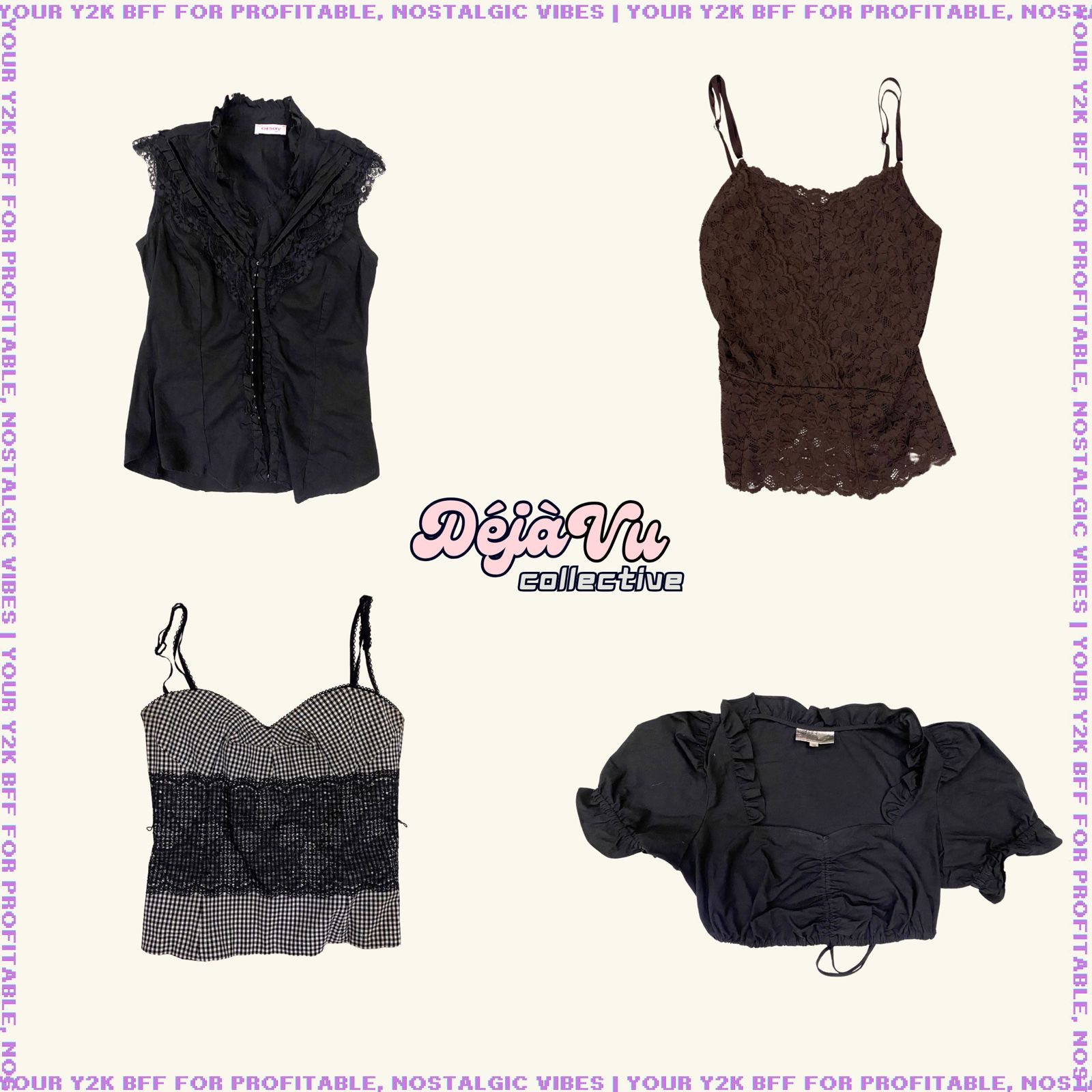 90S/Y2K Gothic Summer Cotton Tops Mix (DVC#38)