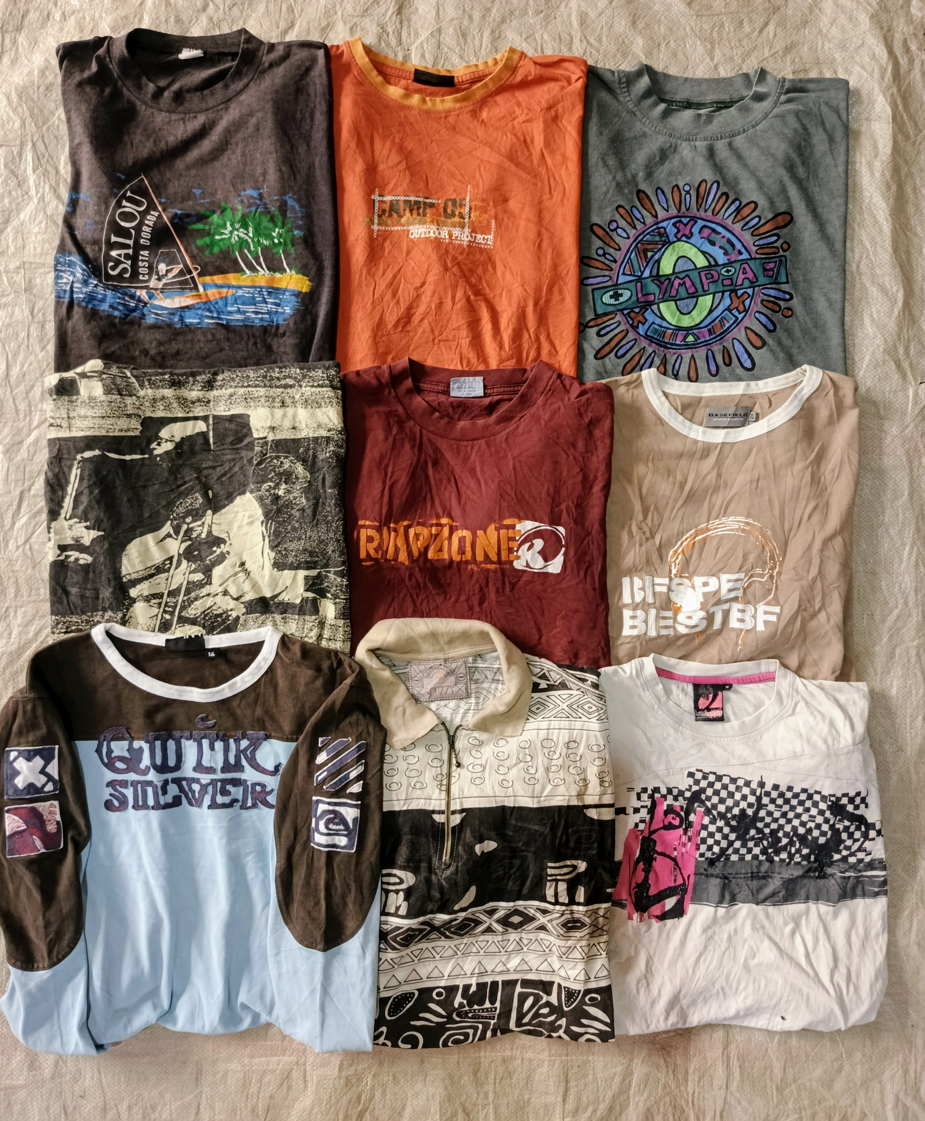 camisetas de surf de mezcla vintage