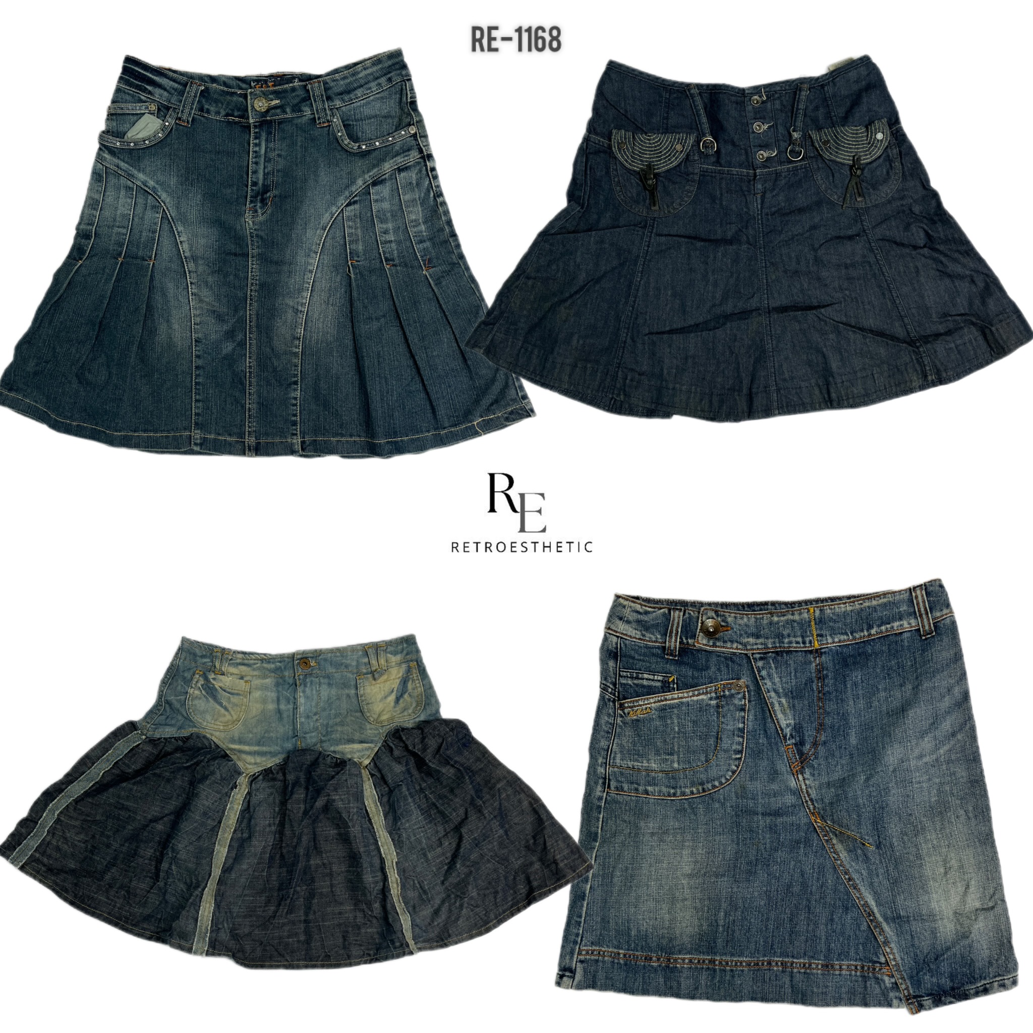 Y2K Britney Era Denim Midi Skirts (RE-1168)