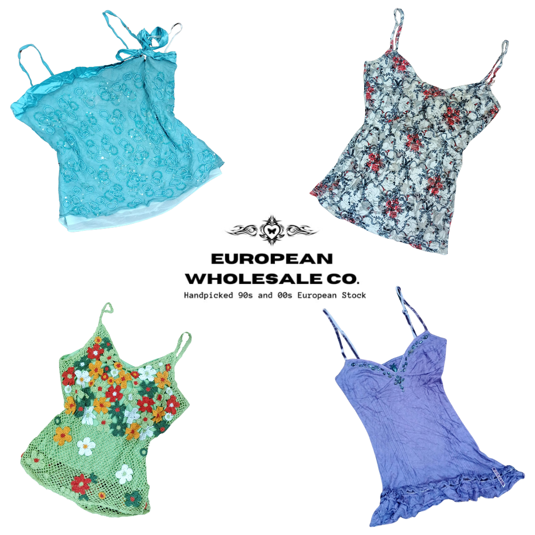 Y2K European Summer Cami Tops and Halter Tops Mix(EWC94)