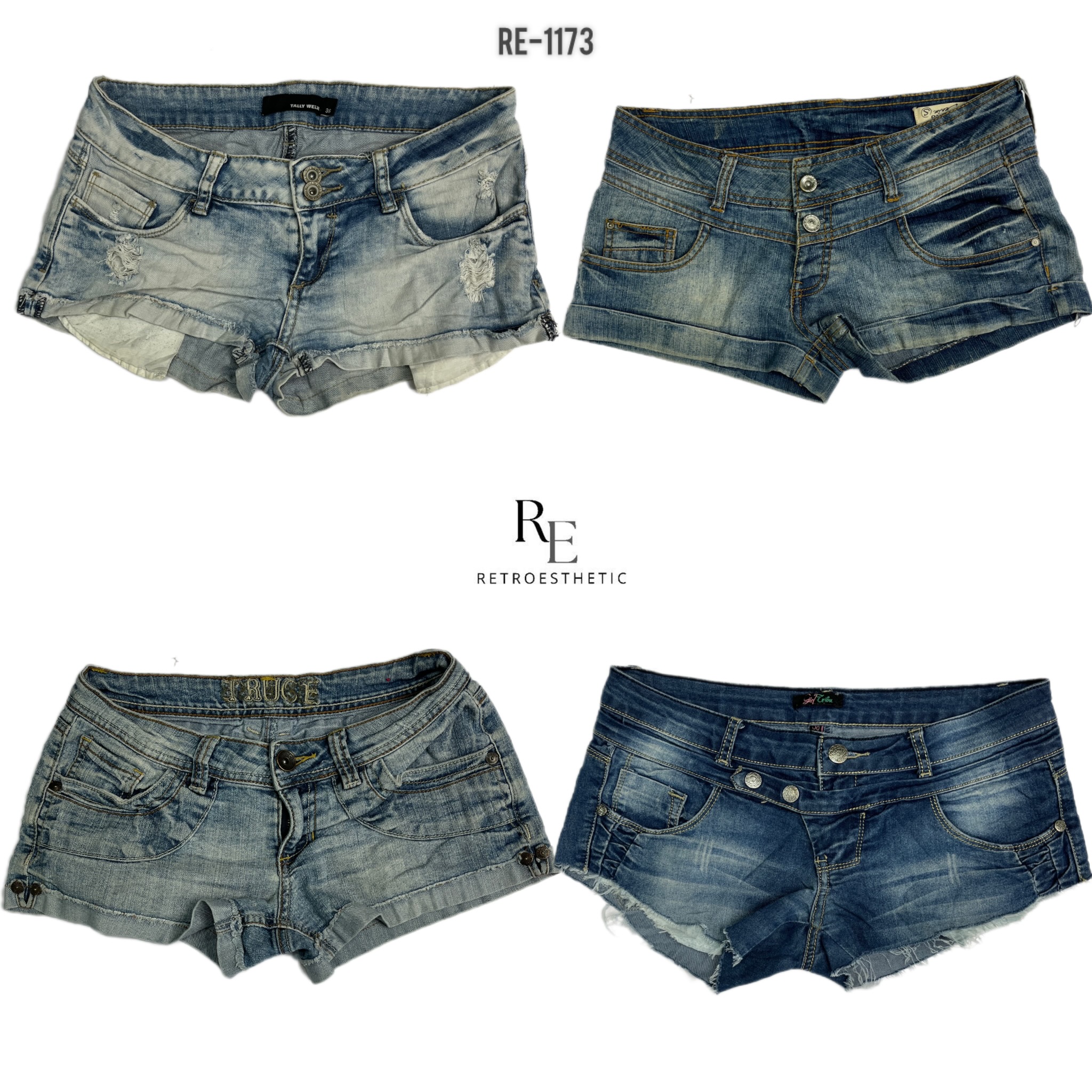 Y2K Britney Era Denim Micro Mini Shorts (RE-1173)