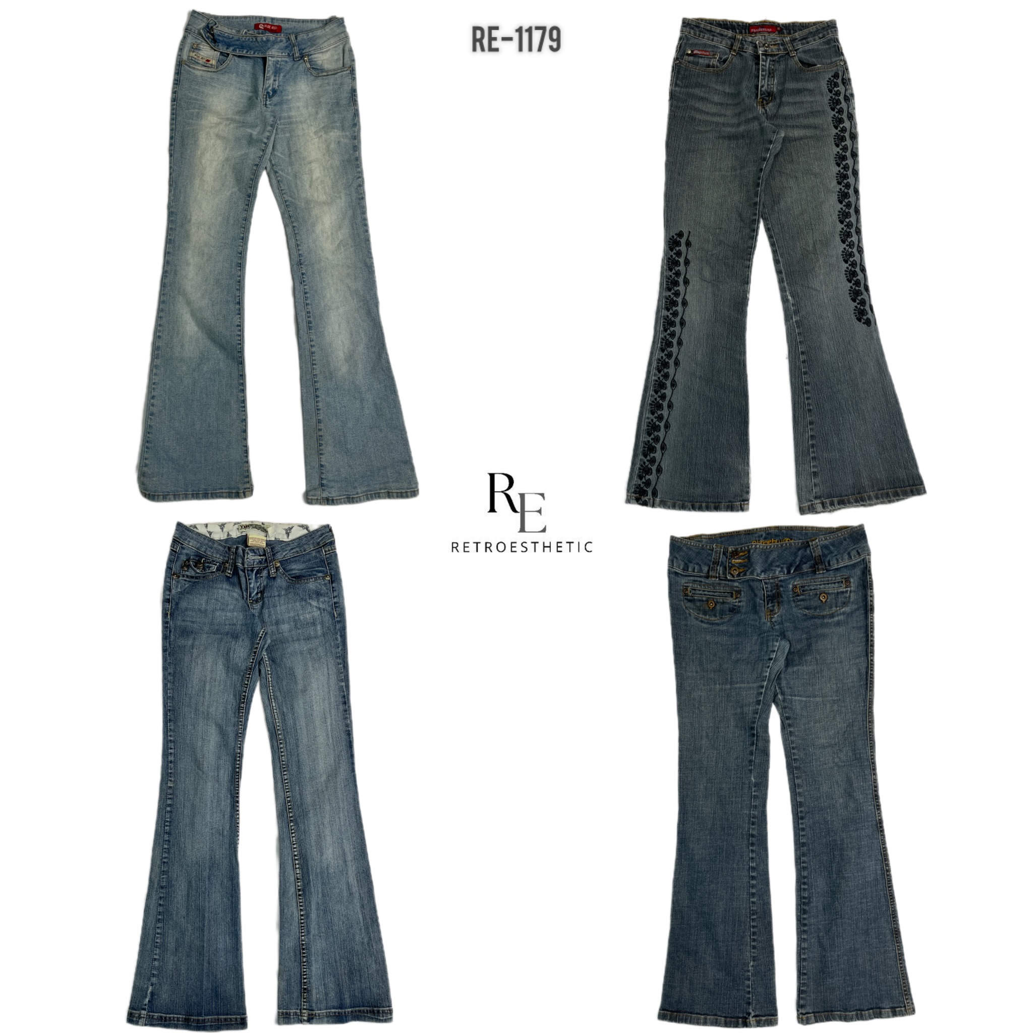 Pantalon en denim évasé Y2K Cyber Girl Era (RE-1179)