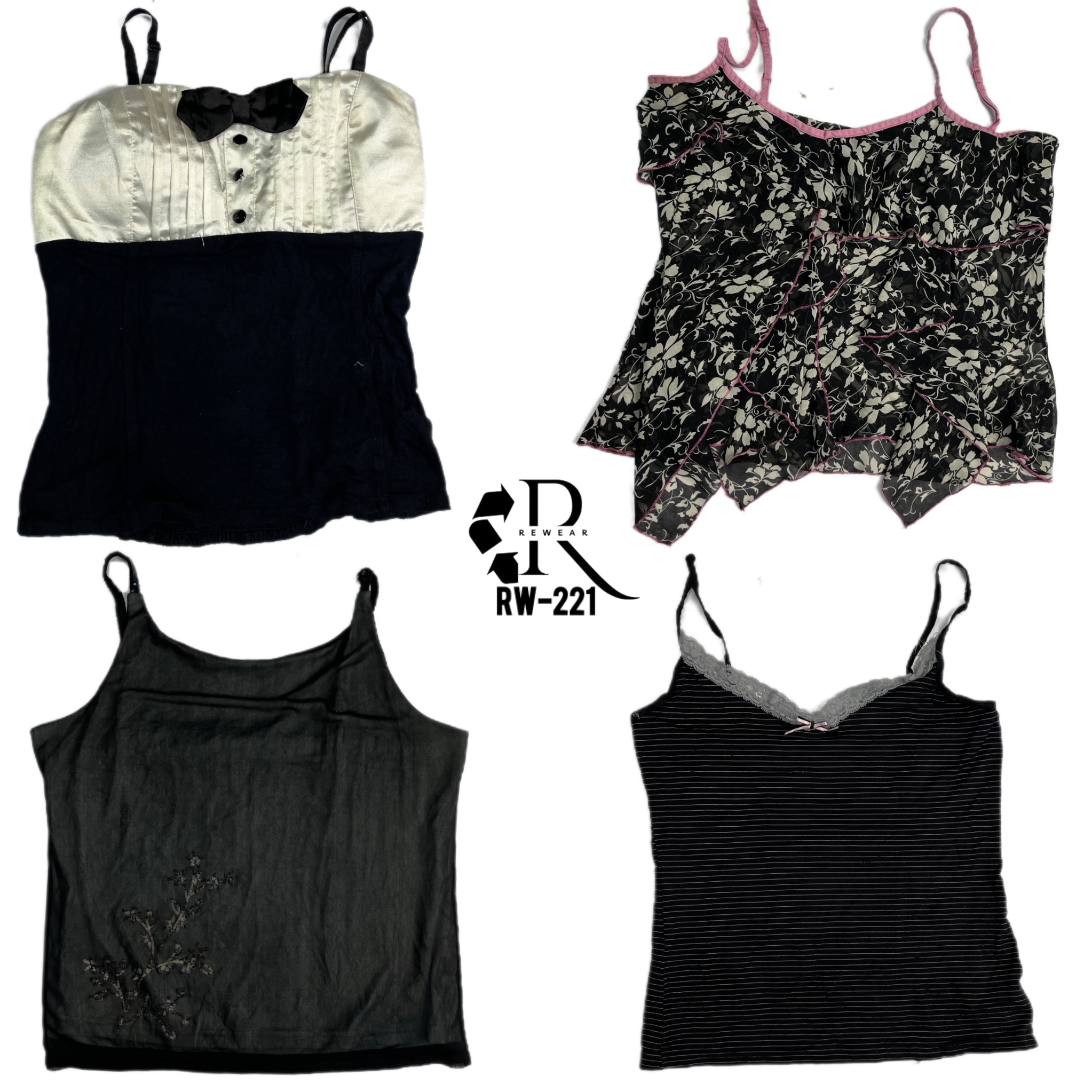 Y2k All black cami tops (RW-221)
