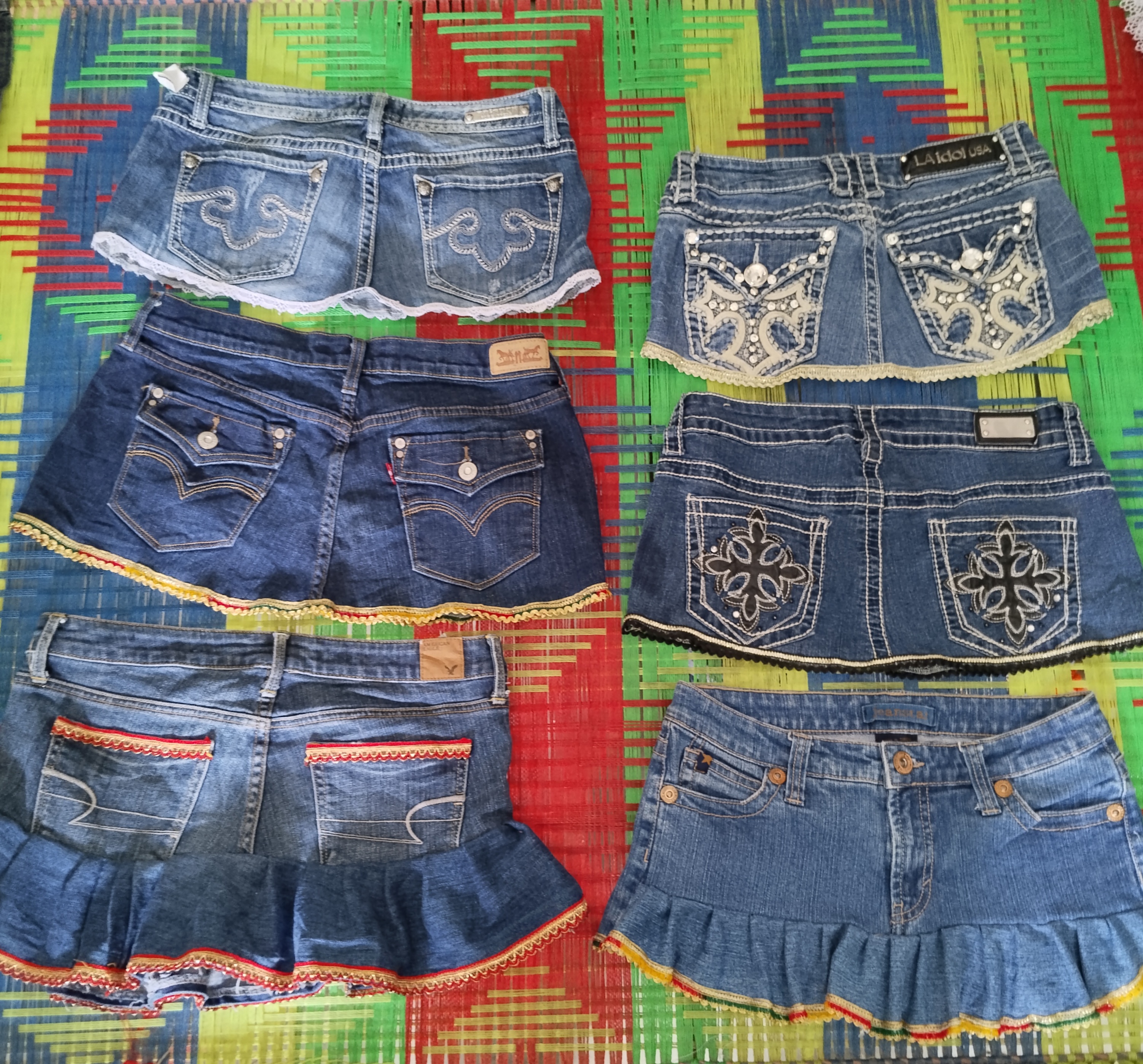 Embroidery mini skirts