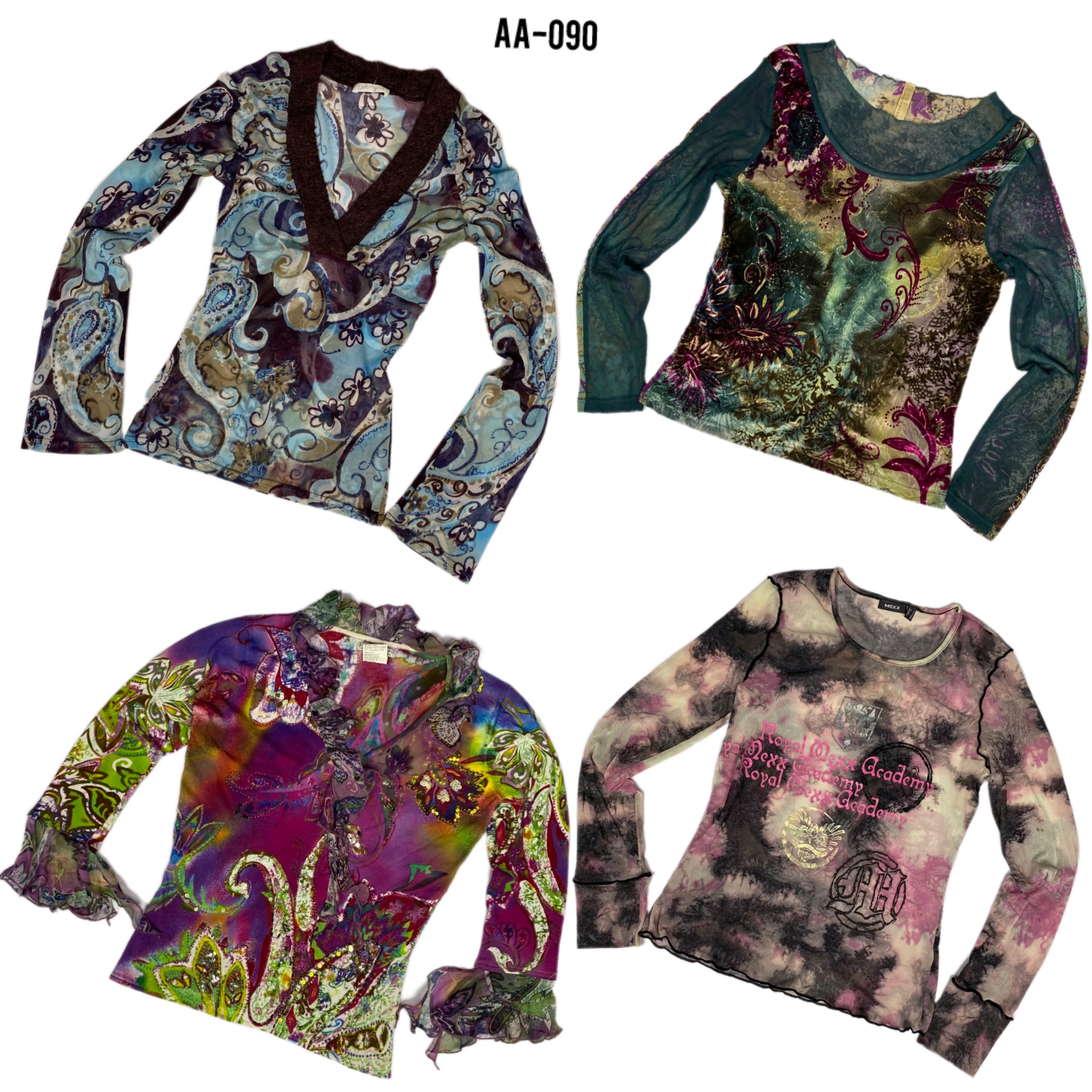 Tops en maille mixte à manches longues Y2K Grunge (AA-090)