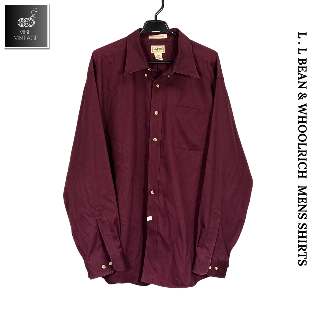 L.L BEAN & WOOLRICH MENS SHIRTS - 22 PCS