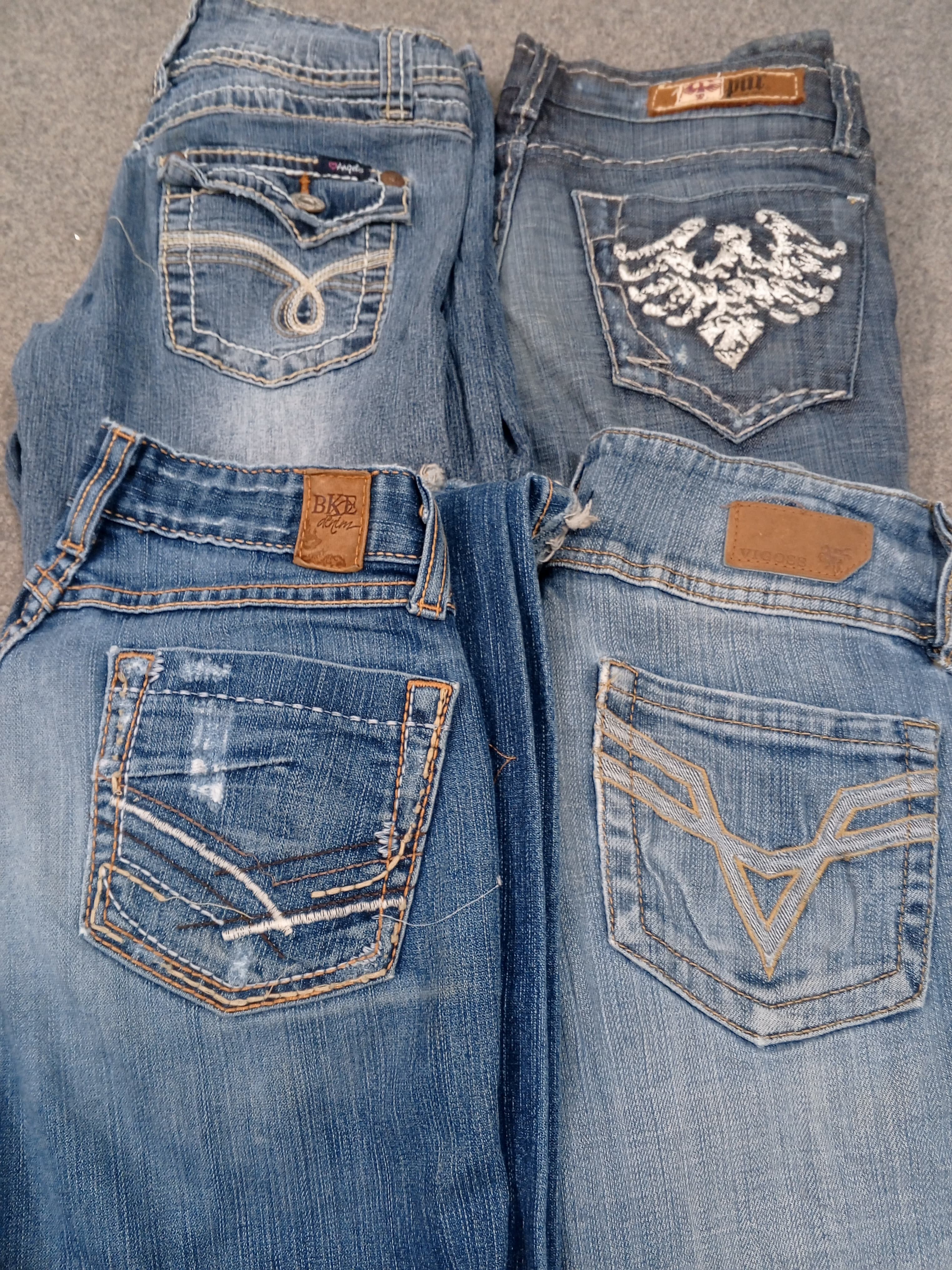 #646 Calças Jeans Flare Femininas Y2K -14