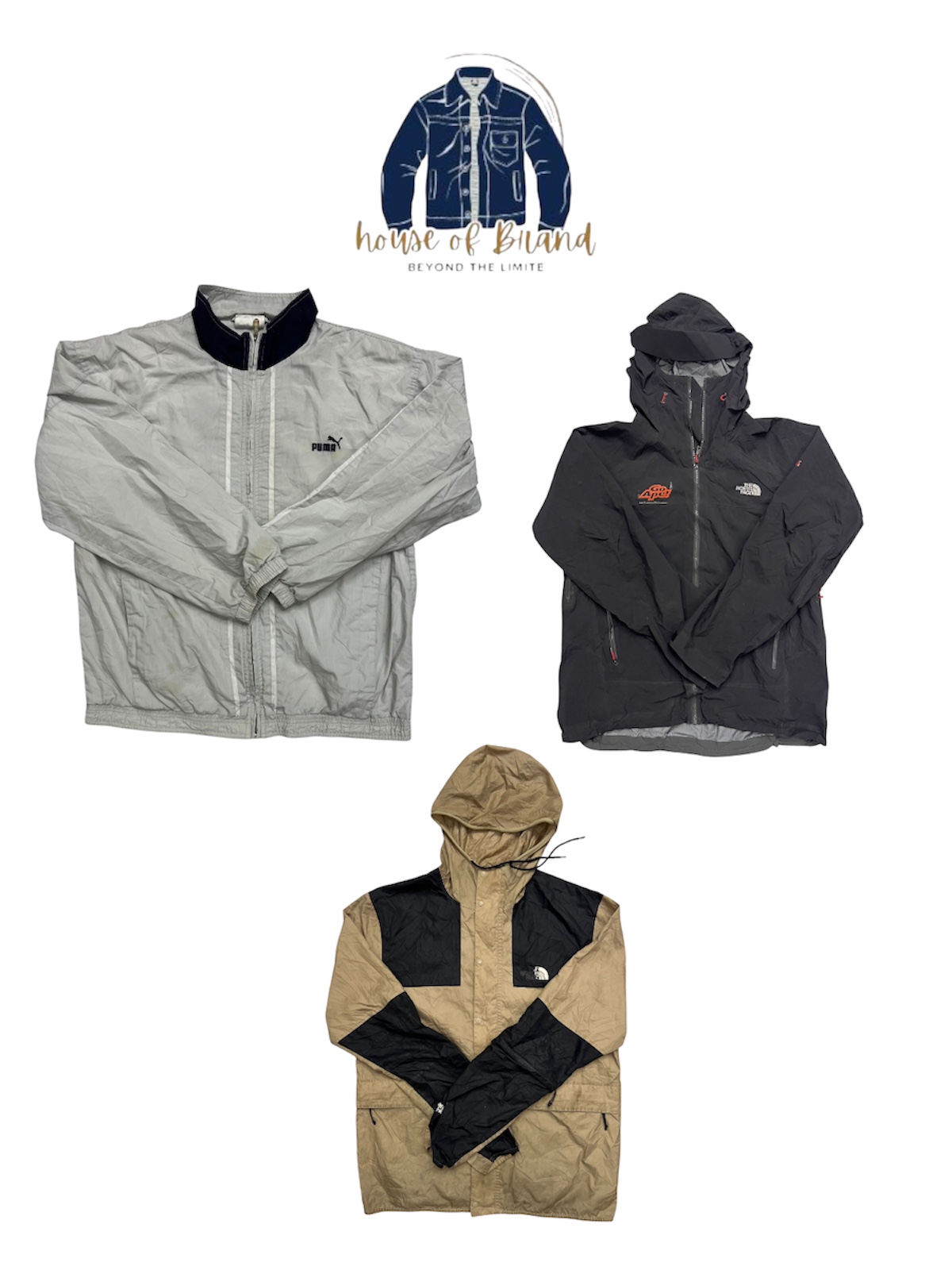 Puma , The North Face, Levis Wind Breaker