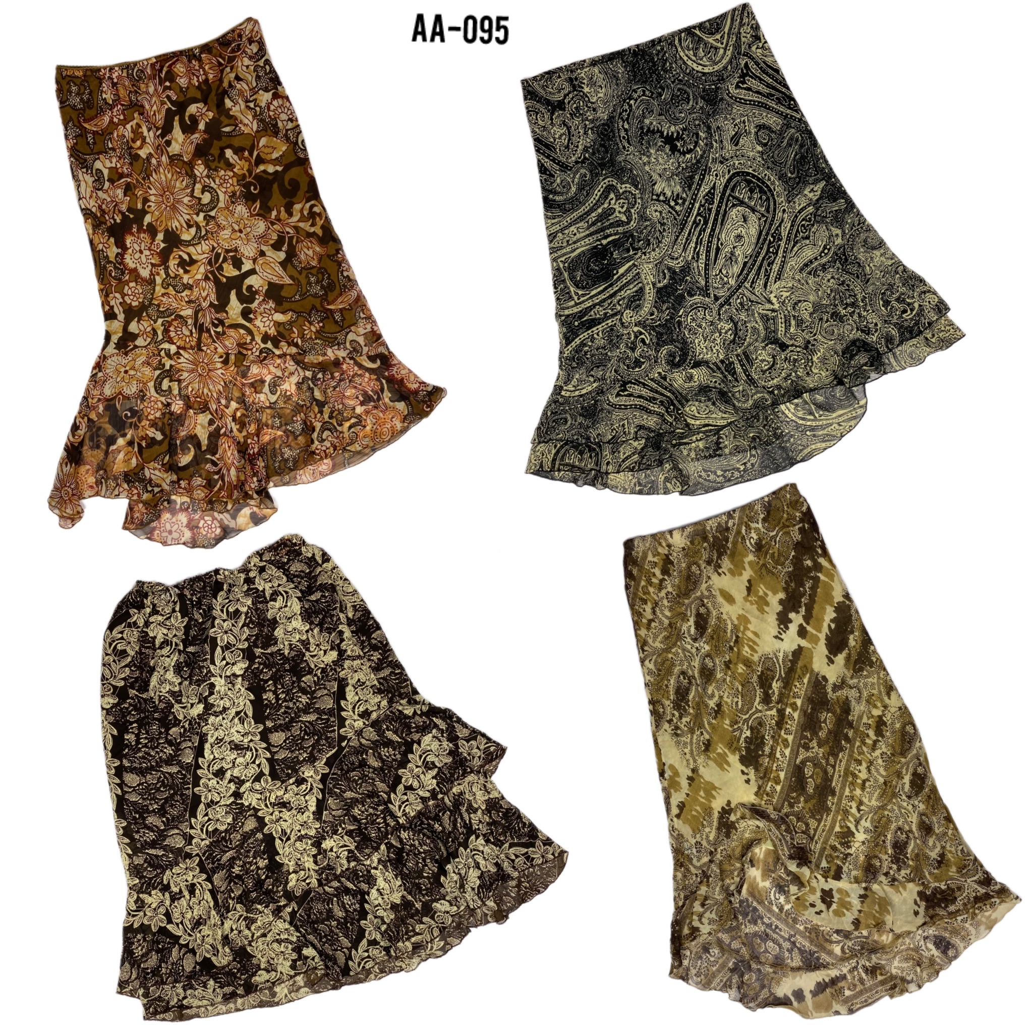 Y2K Earthy Tone Summer Poly Skirts (AA-095)