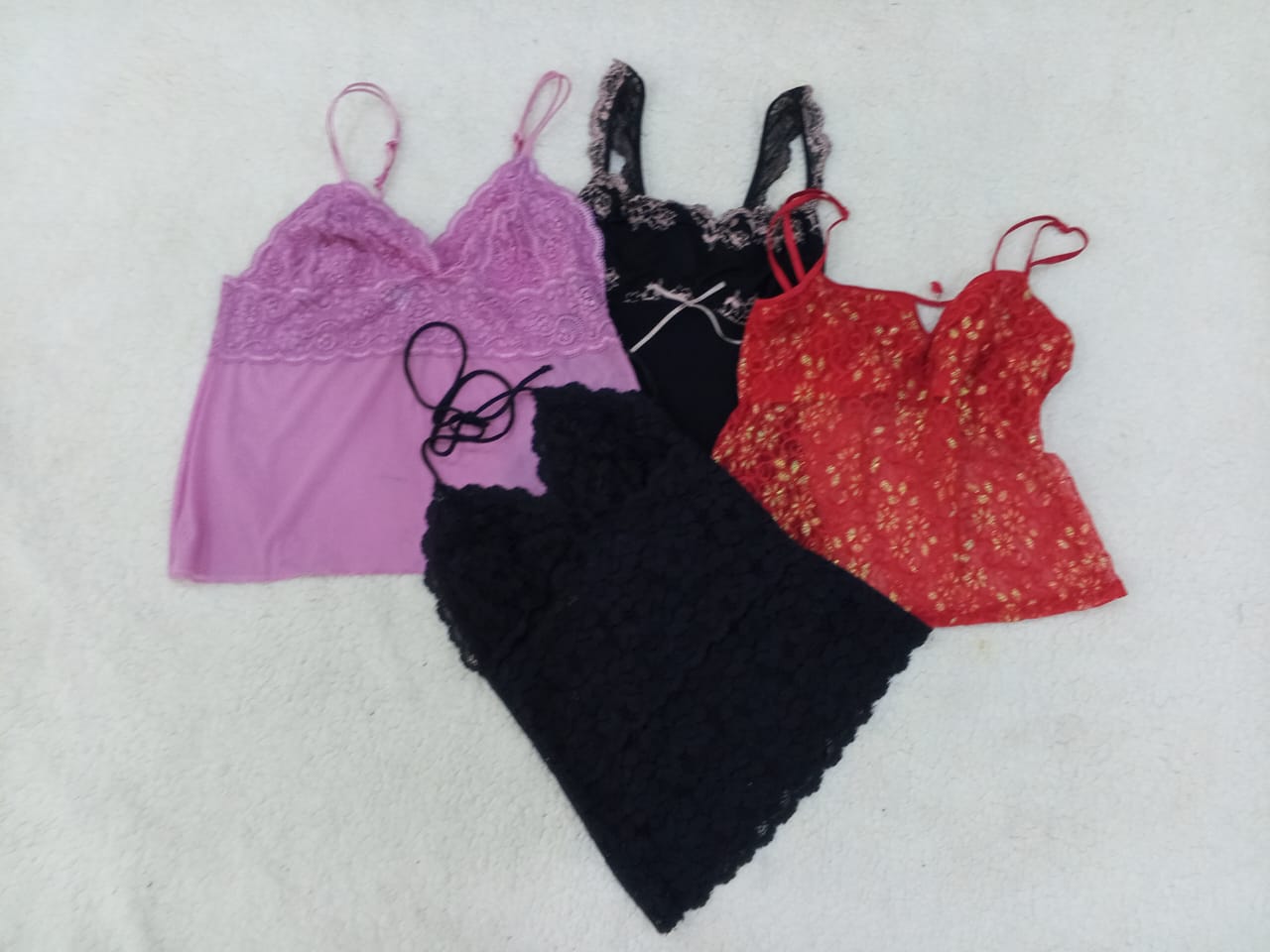 IQ0098 Y2k Lingerie Style Cami Tops - 10 Pieces