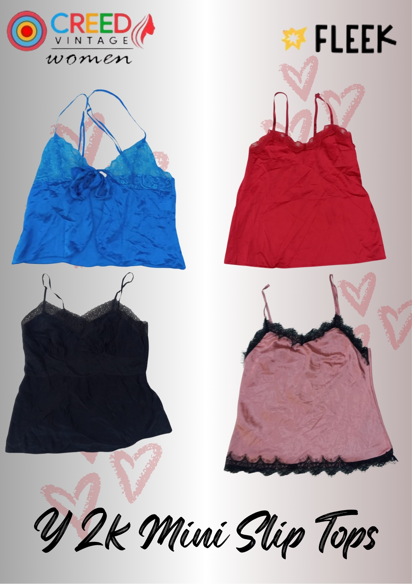 IQ0096 Y2k Mini Slip Tops - 08 Pieces