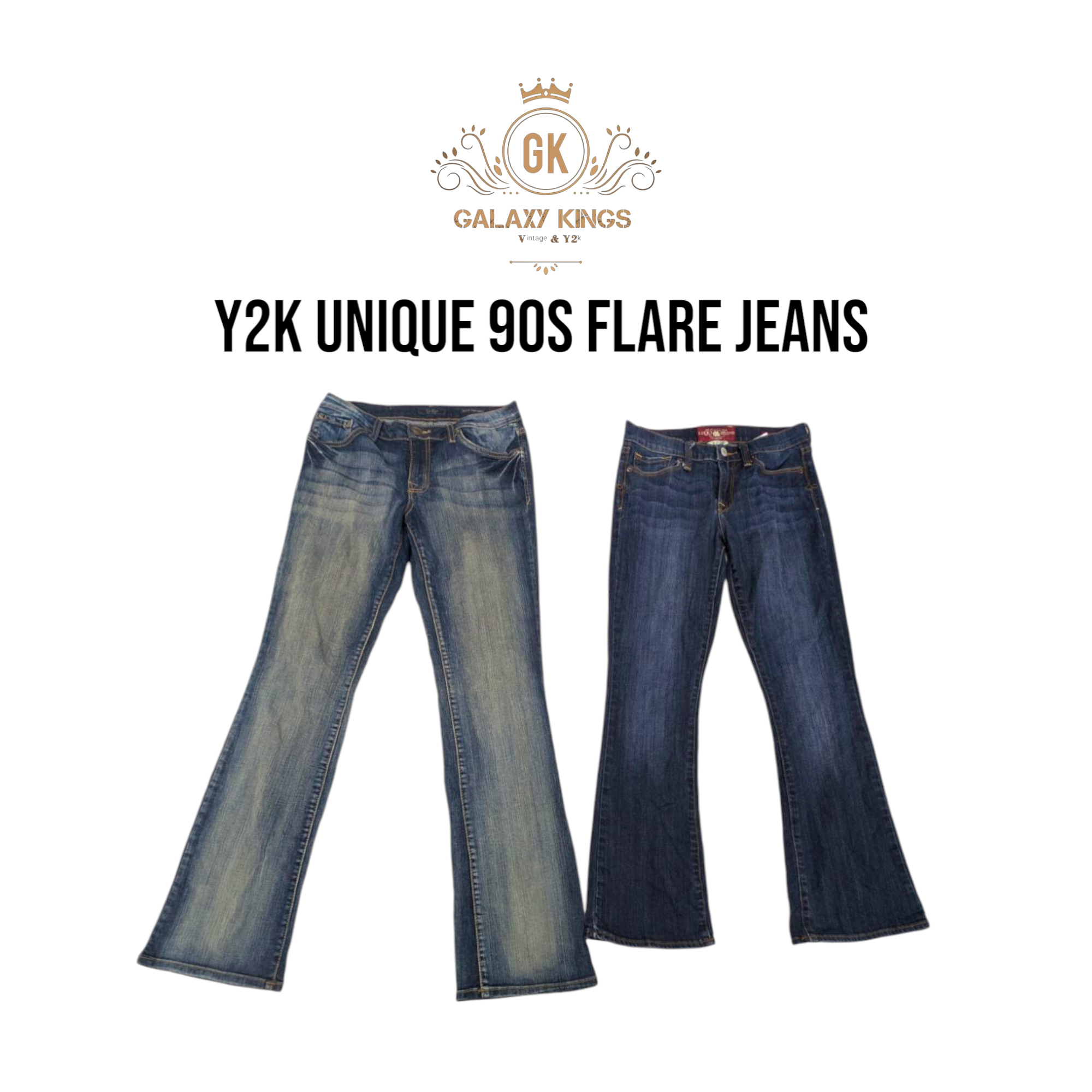 Y2k Unique 90s Flare Jeans