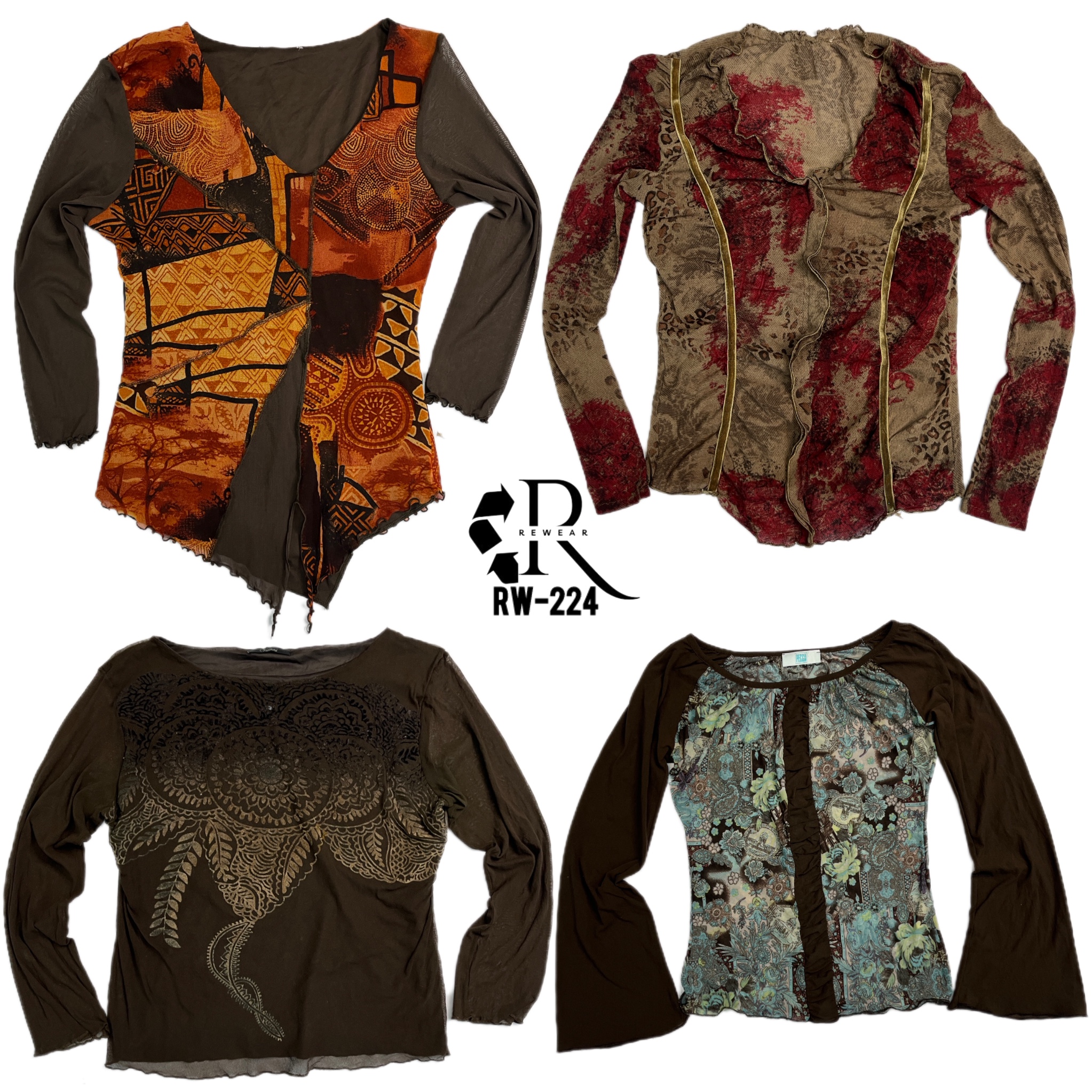 Y2K Unique Grunge Mesh Tops (RW-224)