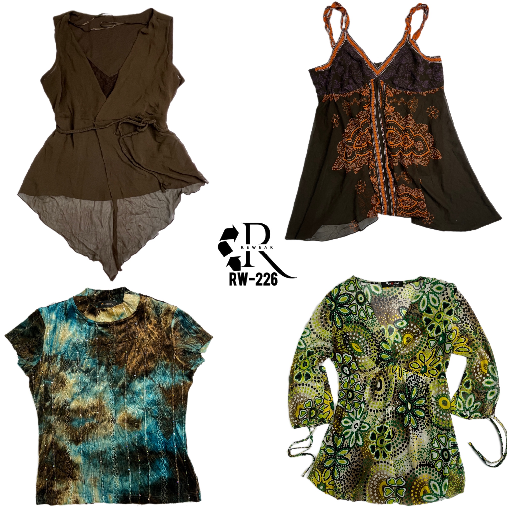 Y2K Boho Mix Mesh Tops (RW-226)