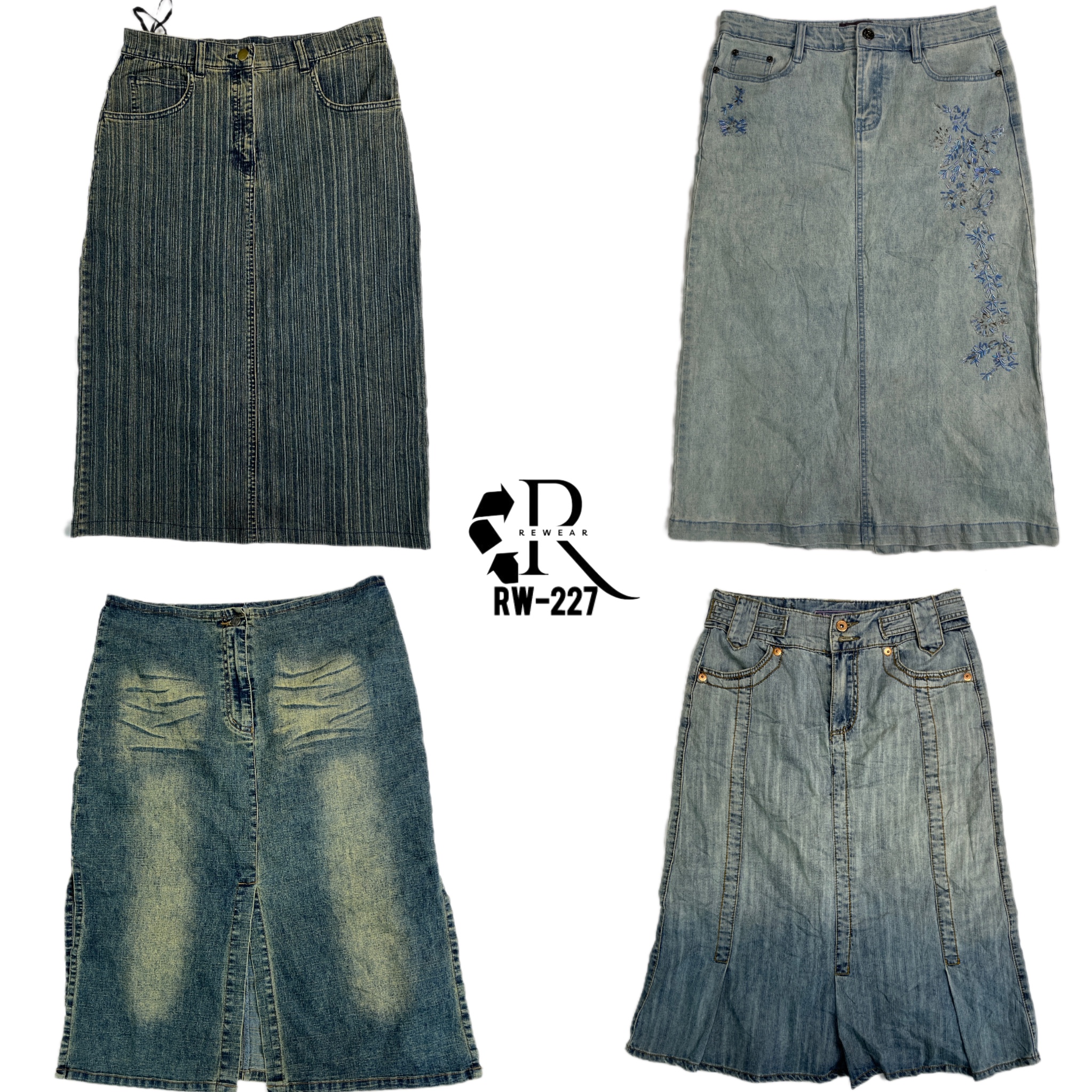 Y2K IT Girl Denim Midi Skirts (RW-227)