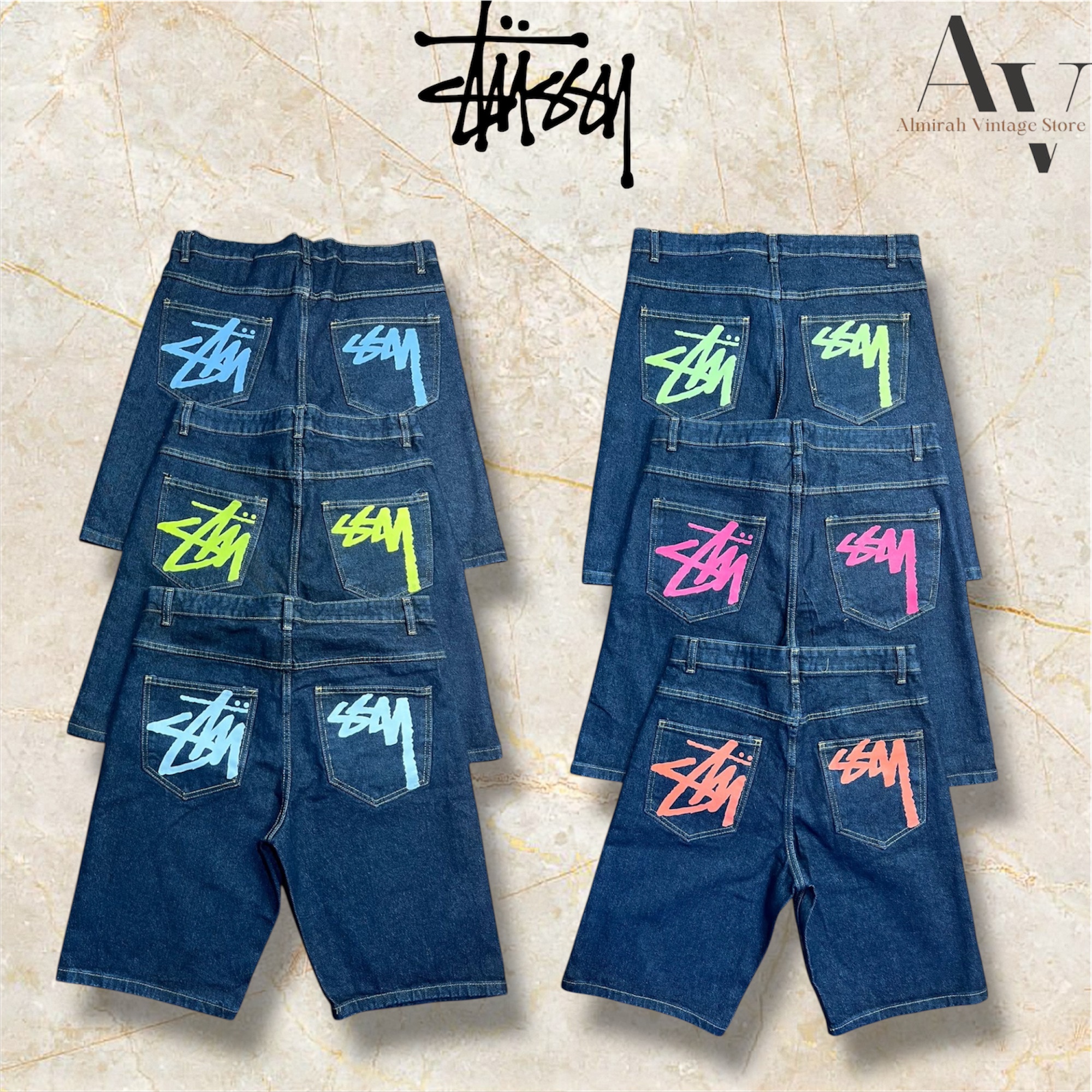 Stussy再構築スタイルカラーStussyショーツ
