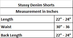 Stussy rework style colour denim shorts