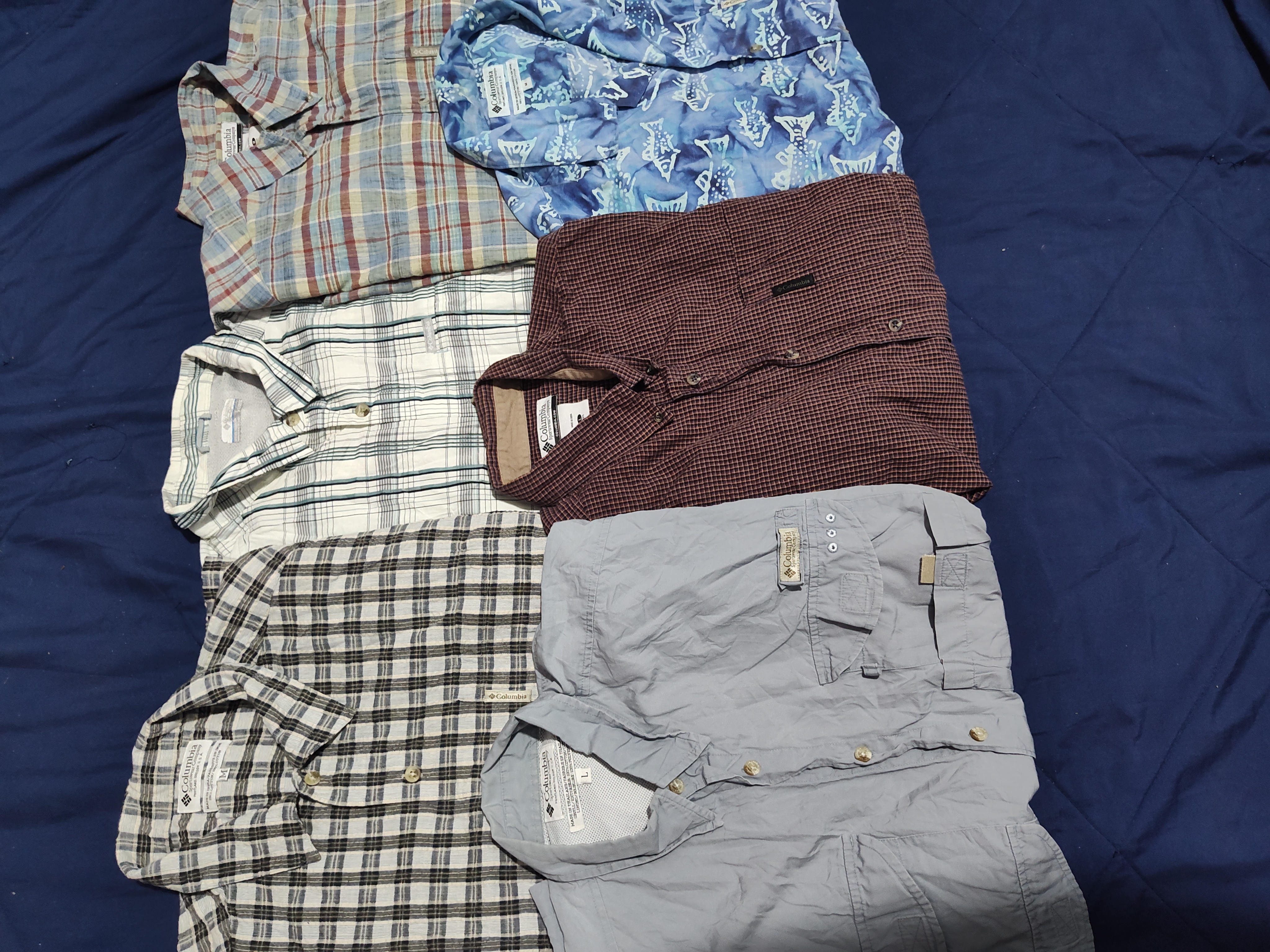 Columbia and The North Face cotton button shirts 10pcs