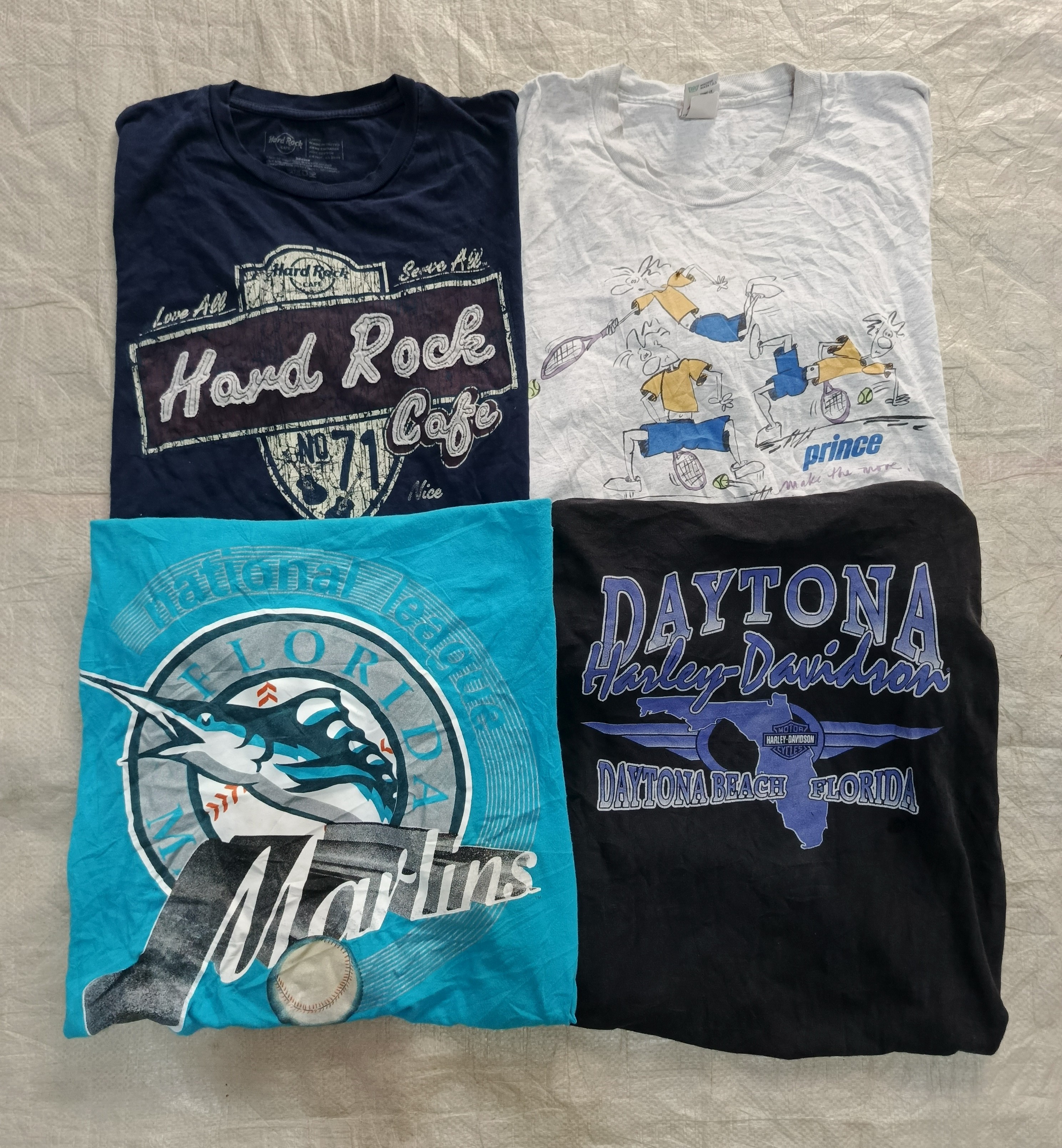 Einzelstiche, Harley Davidson und Hard Rock Cafe T-Shirts