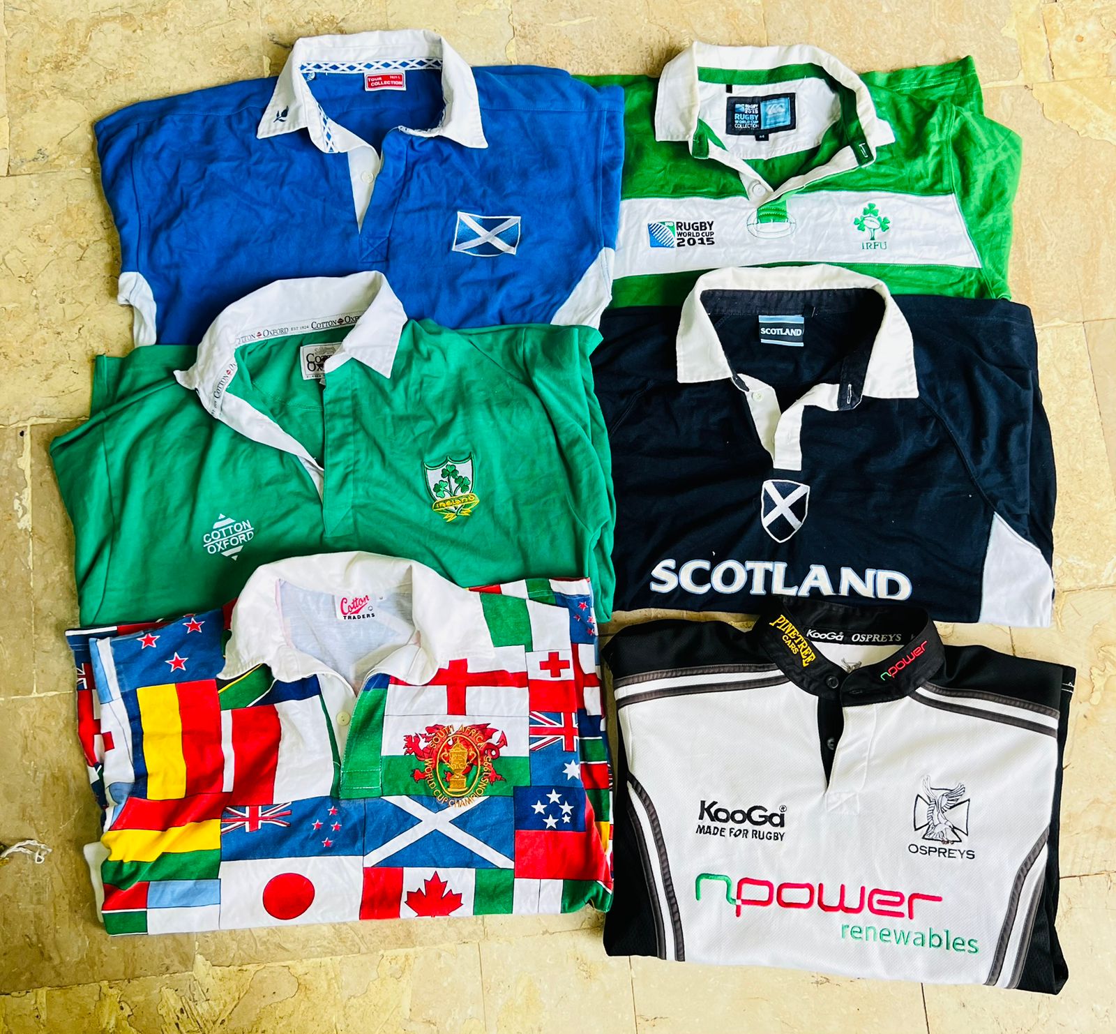 Lot de 2 maillots de rugby vintage de club