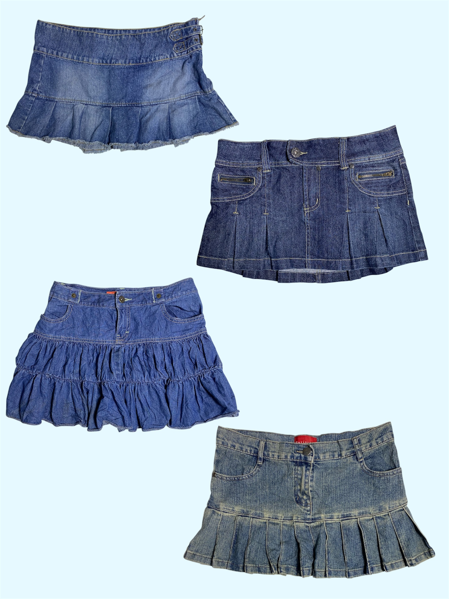 Vibes Retro Y2K: Gonne Mini in Denim alla Moda per Quel Look da Anni 2000 (TS-579)