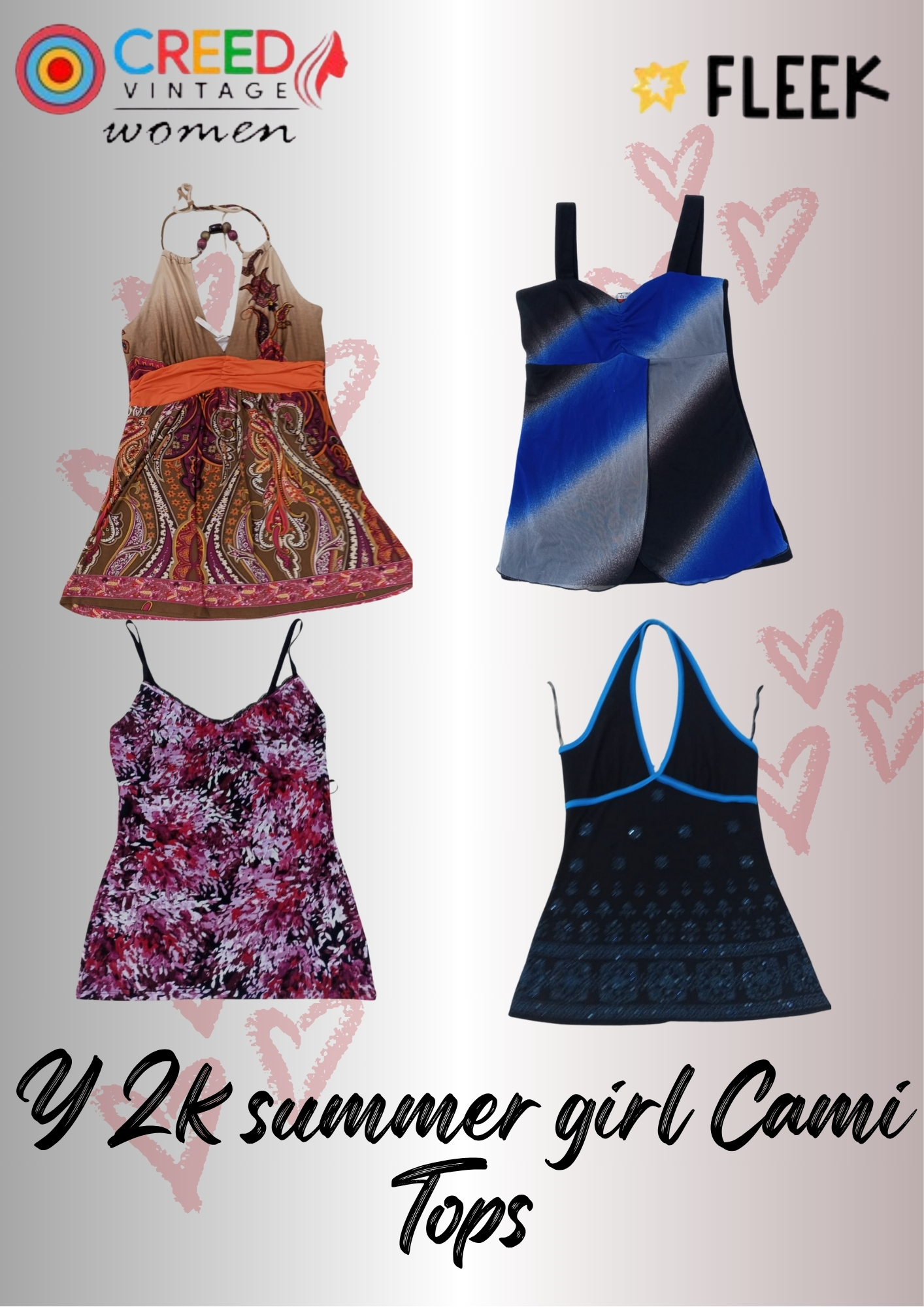 IQ0107 Y2k Sommer Mädchen Cami Tops - 10 Stück