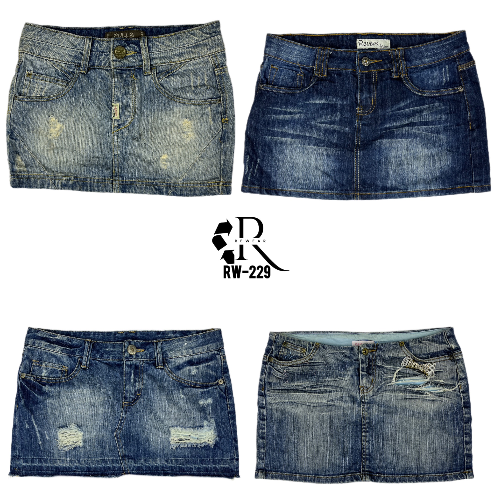 Y2K IT Girl Denim Mini Skirts (RW-229)