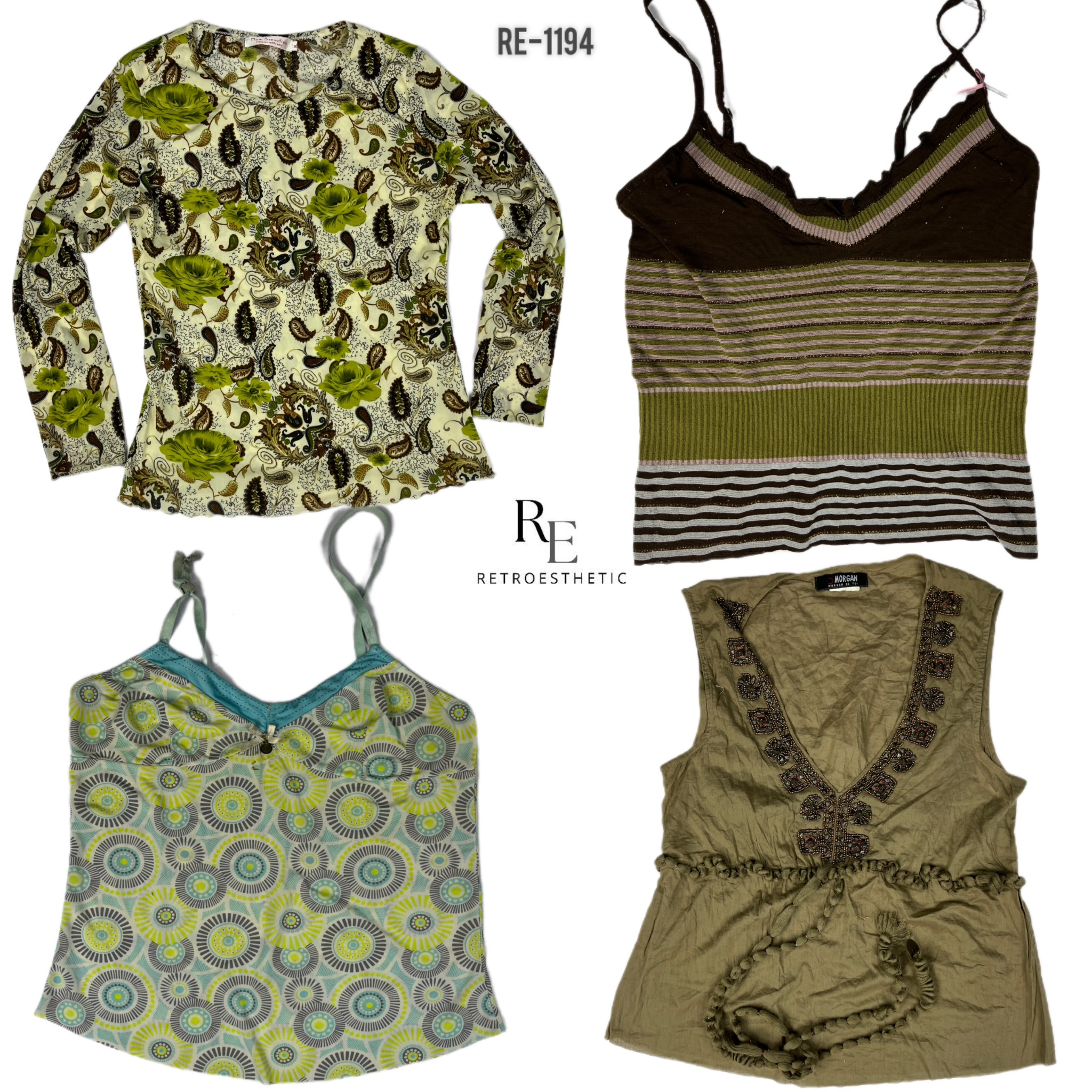 Y2K Earthy Tone Mix Tops (RE-1194)