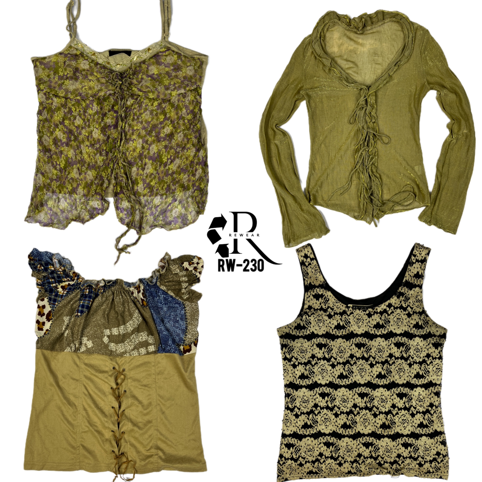 Y2K Earthy Tone  Mix Tops (RW-230)