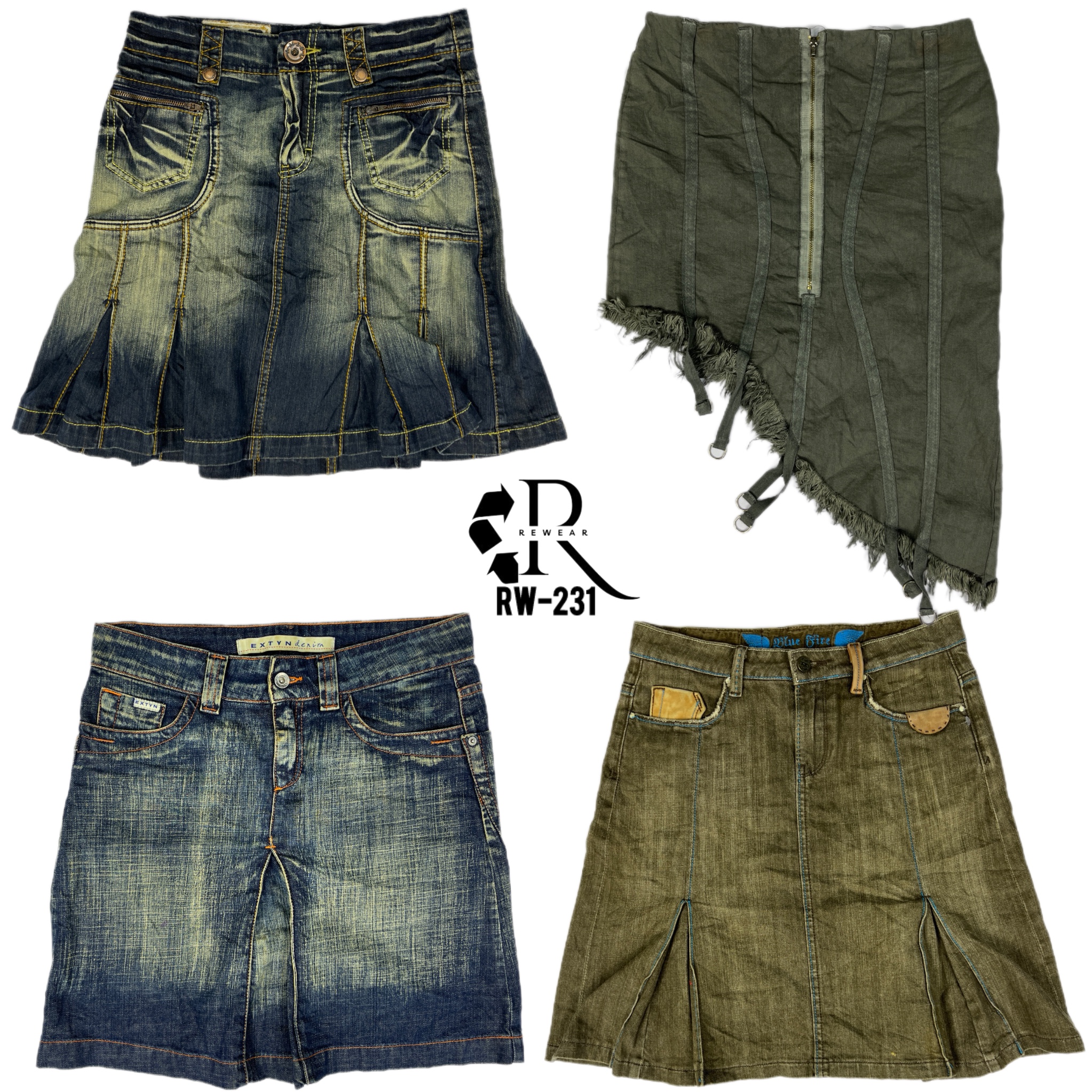 Y2K Britney Era Denim Midi Skirts (RW-231)