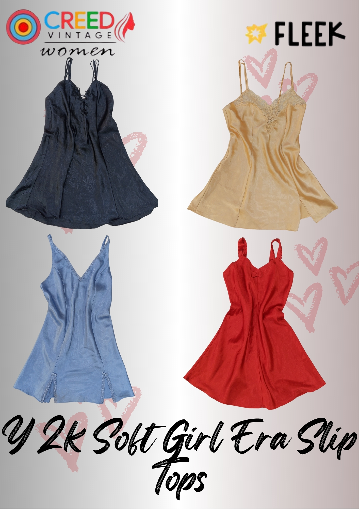 IQ0113 Y2k Soft Girl Era Slip Tops - 10 Pieces