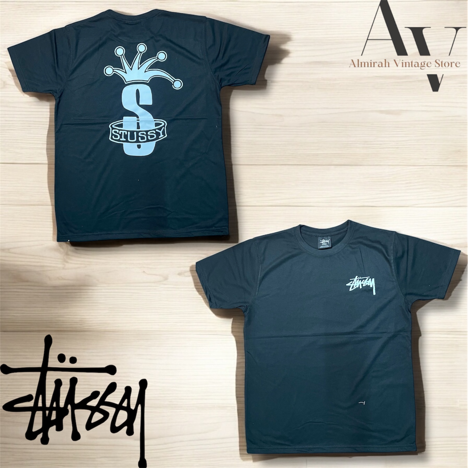 Stussy Überarbeitungsstil Crown T-Shirts