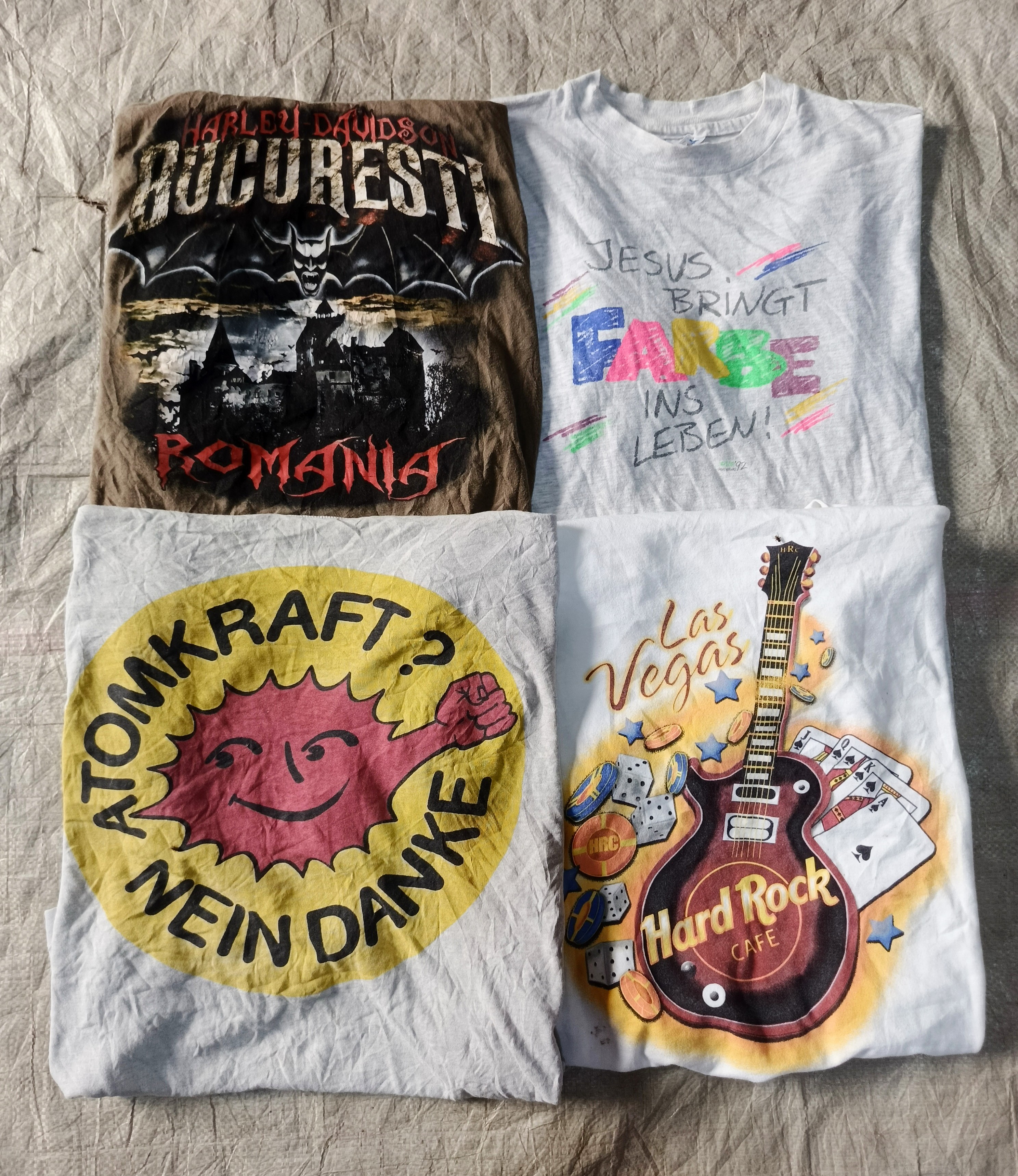 Einzelstiche, Harley Davidson und Hard Rock Cafe T-Shirts