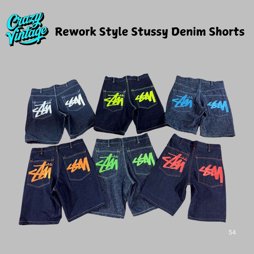 Rework Style Stussy Blue Denim Jorts