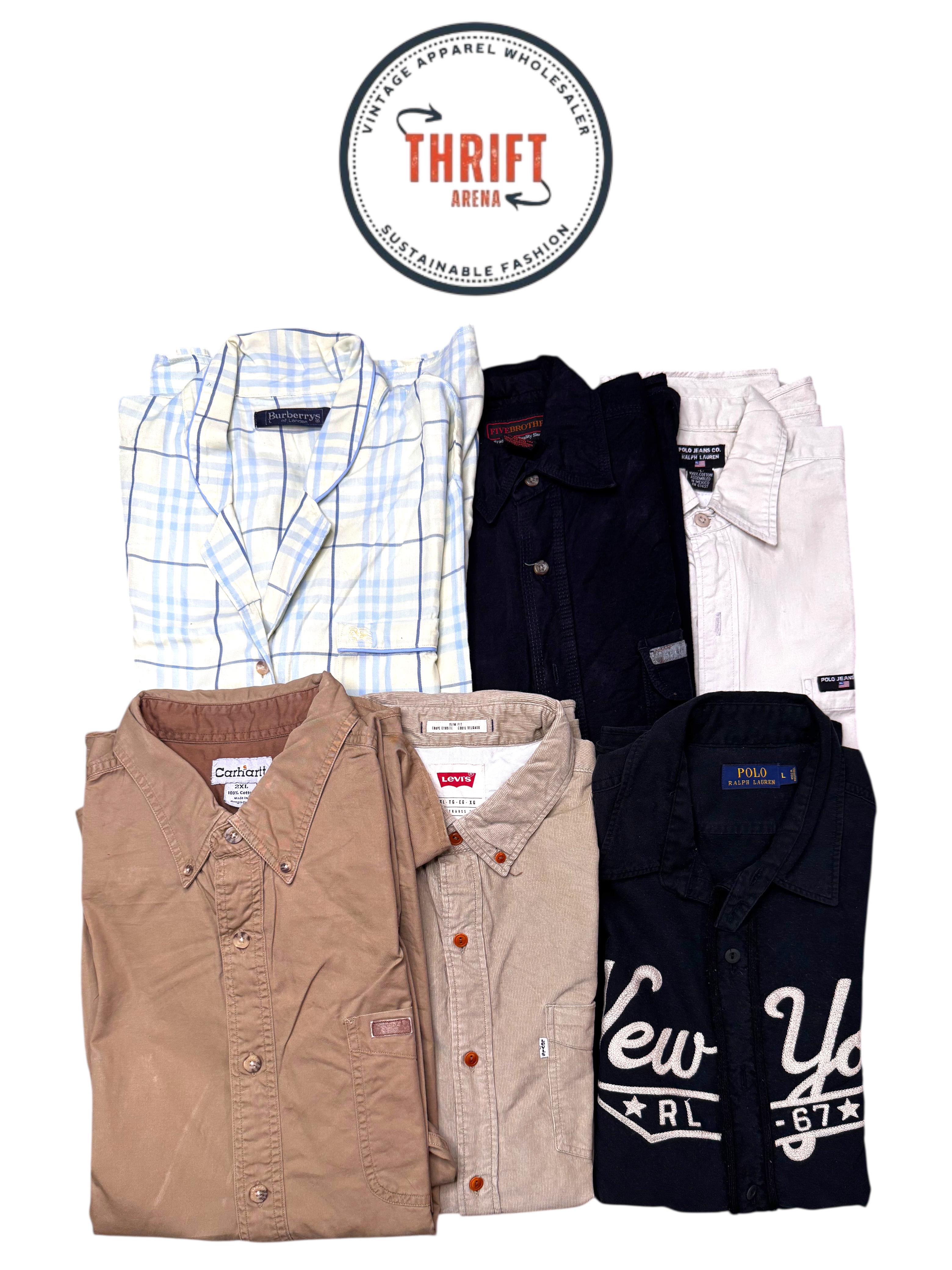 T1049 Polo/Carhartt/Burberry/Mix Flannel Shirts 6PCs