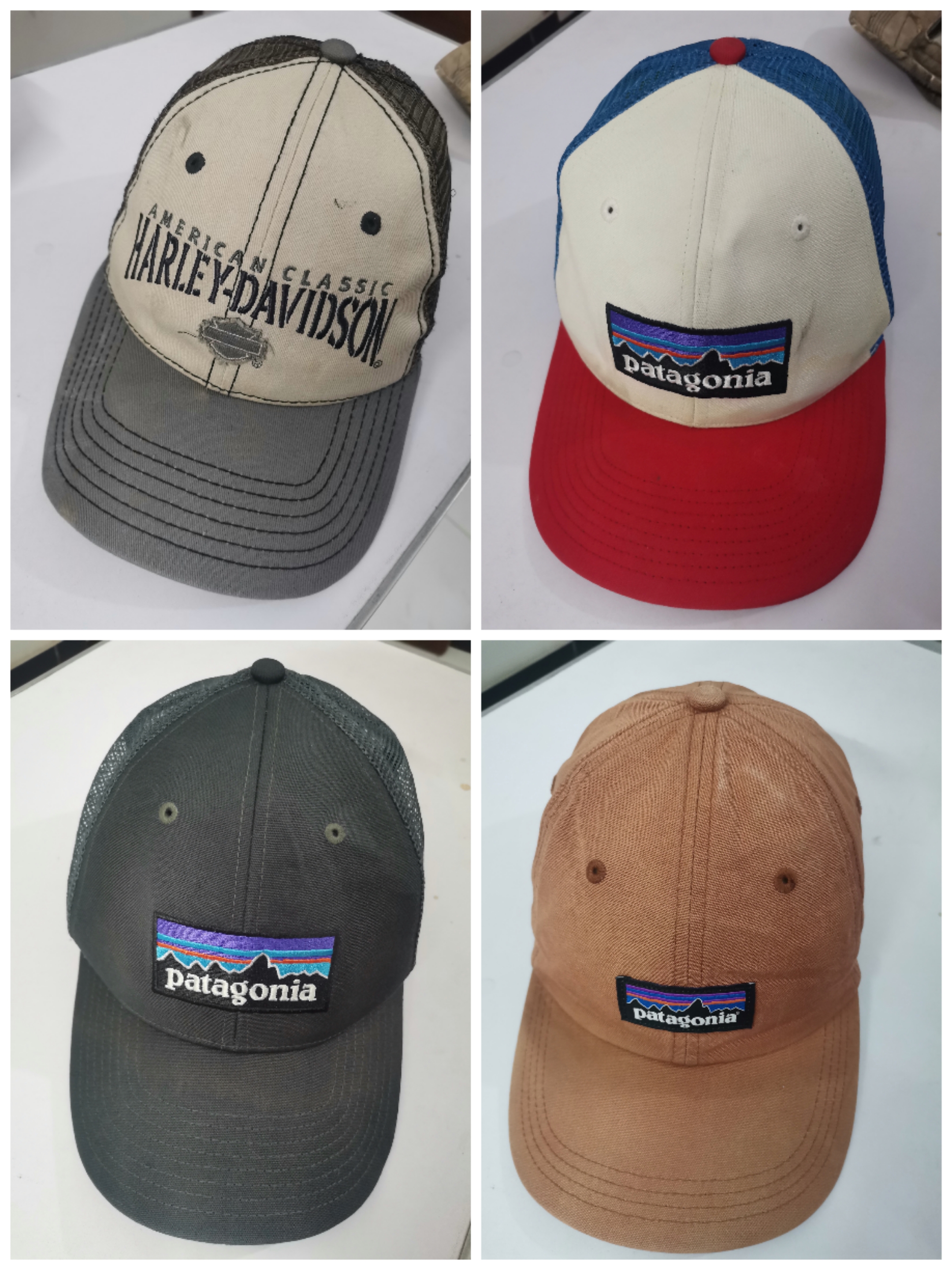 🔥 究極のストリートウェアバンドル: Patagonia, North Face, Harley-Davidson & Burberry キャップ/帽子 (17点) 🔥