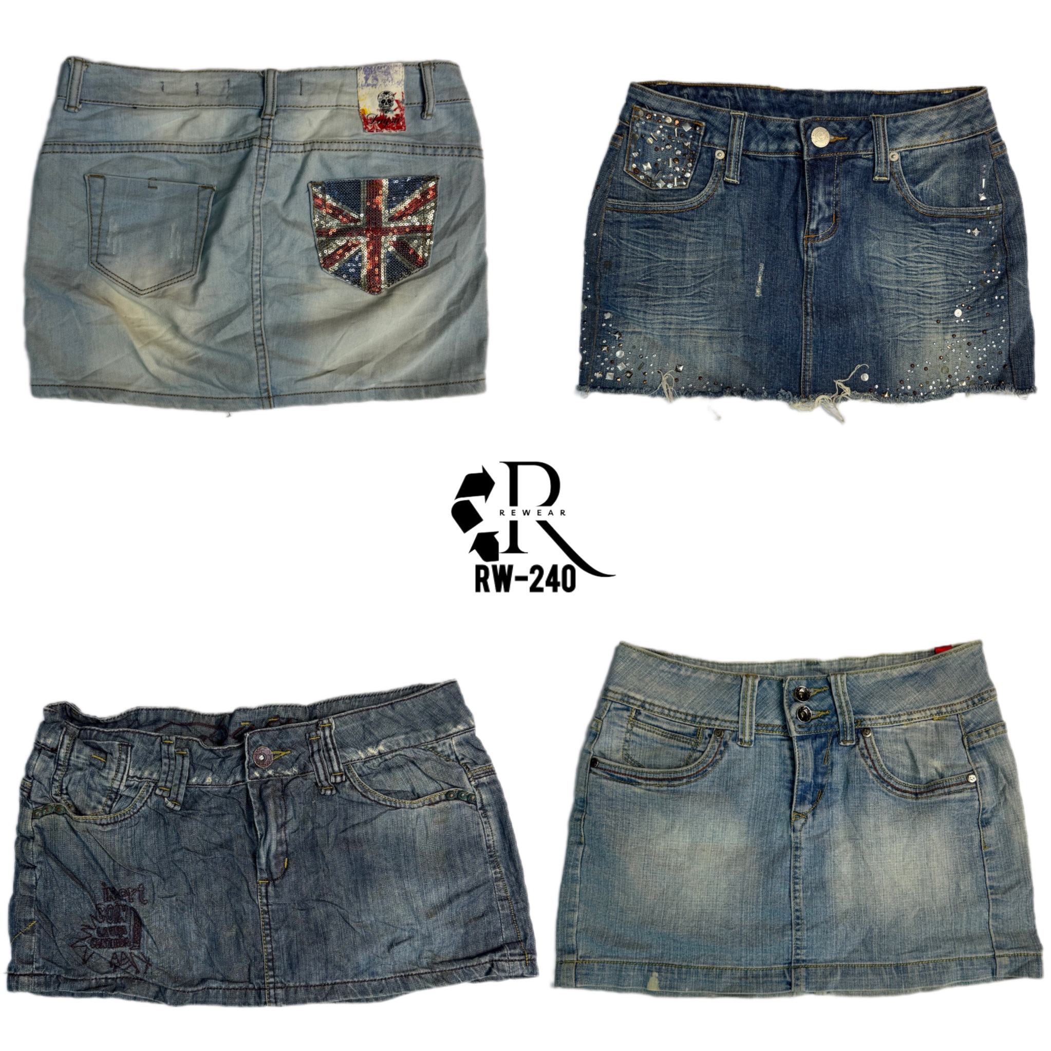 Jupes en denim uniques Y2K (RW-240)
