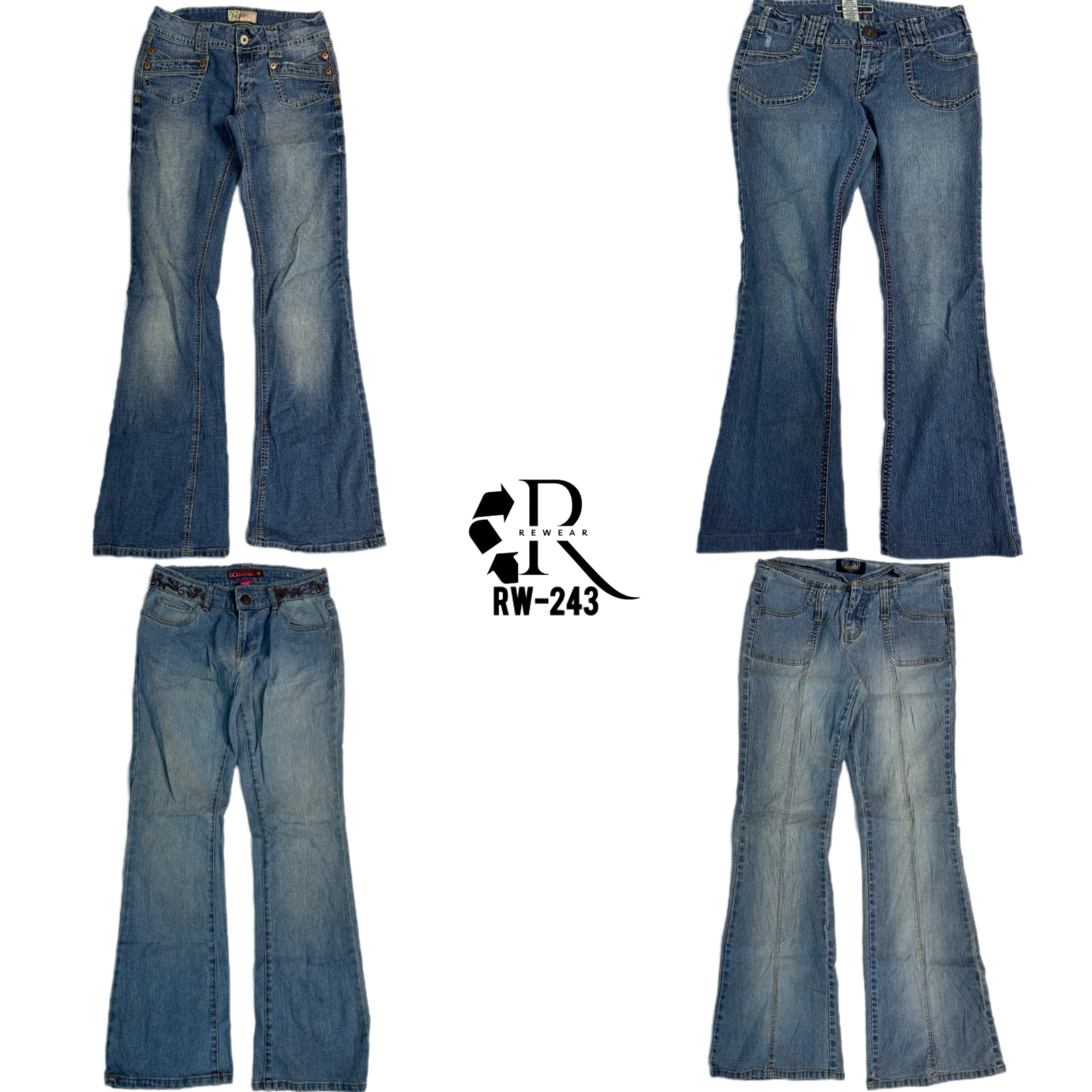 Y2K Denim Flared Unique Jeans (RW-243)