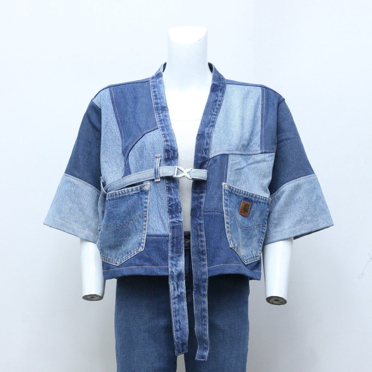 CV0194 Upcycled Carhartt Denim Patch Jackets - 20 ..