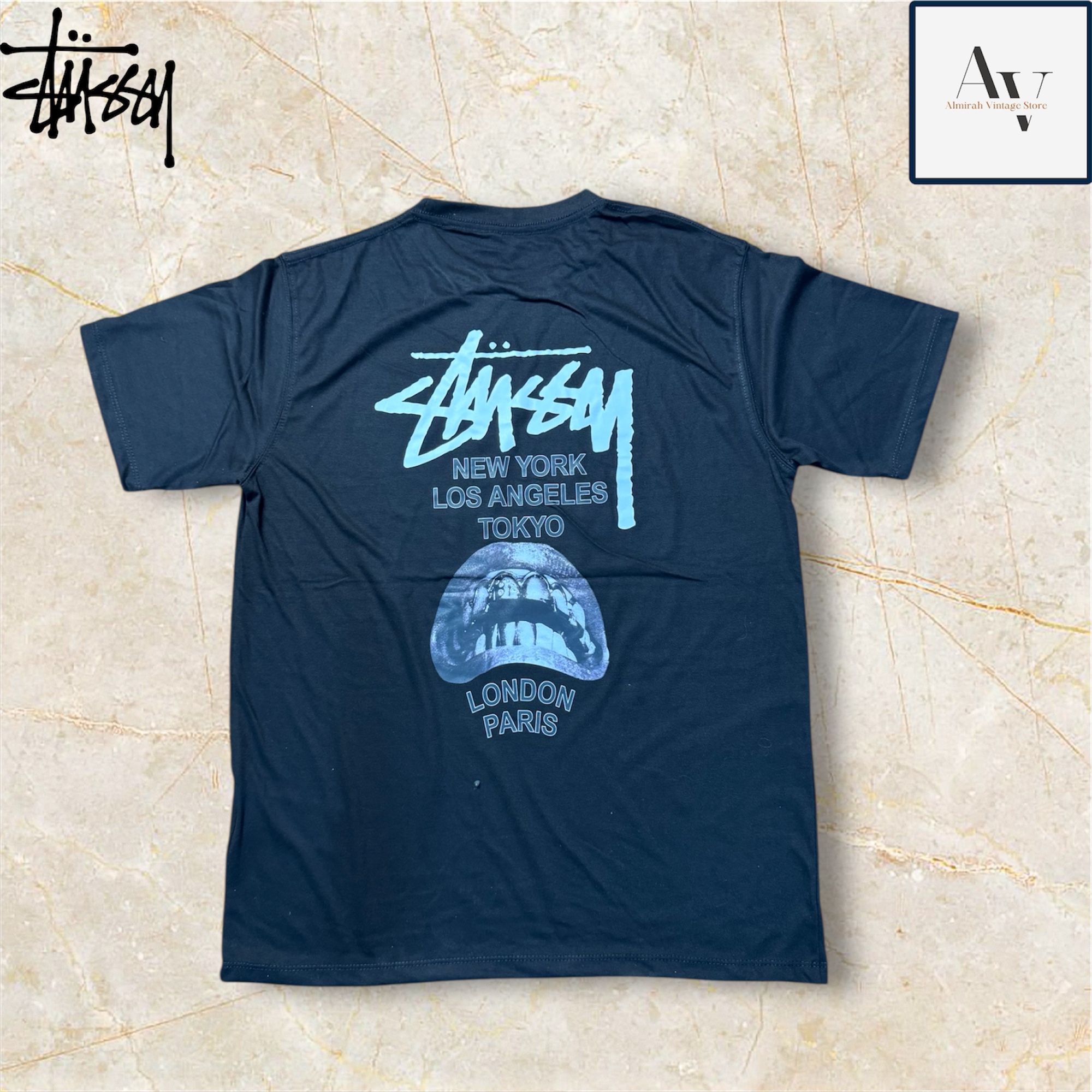 Stussy rework style Rick owens Black T shirts
