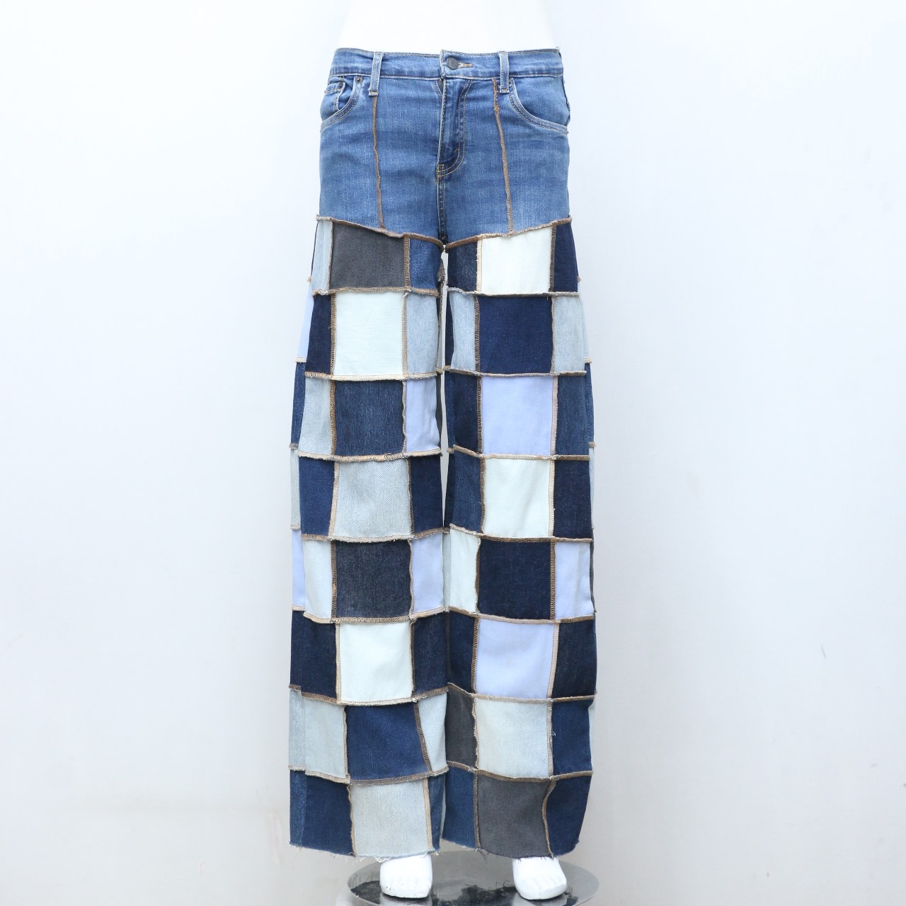 CV0196 Upcycled Levi's Square Patches Pants - 20 P..