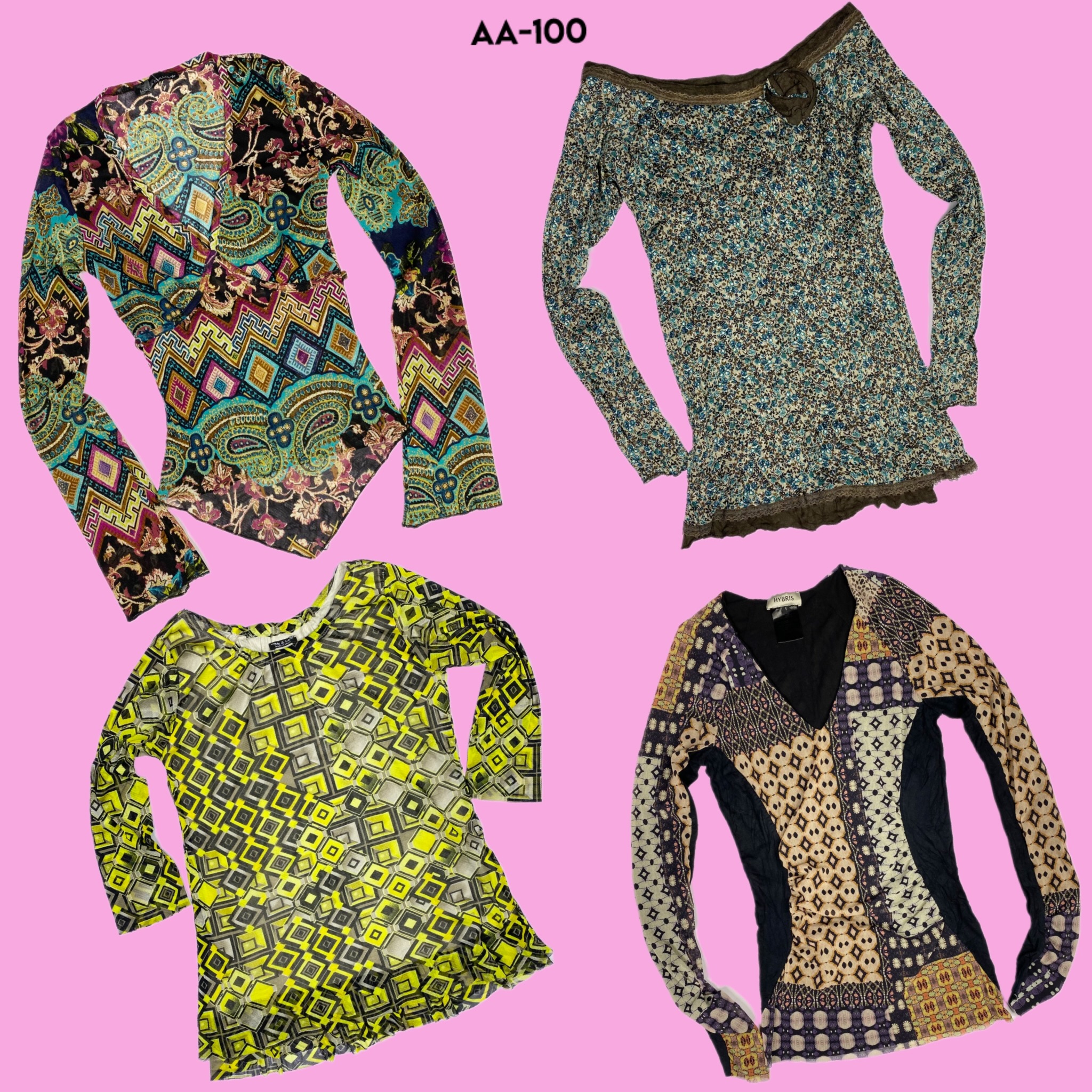 Y2K Grunge Unique Full Sleeve Mesh Tops (AA-100)
