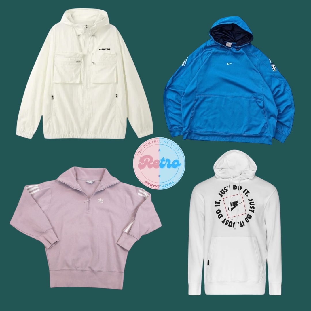 Y2K & 90s Era Sweathsirts Branded hoodies/crewnecks/tracktop : 10 Pcs