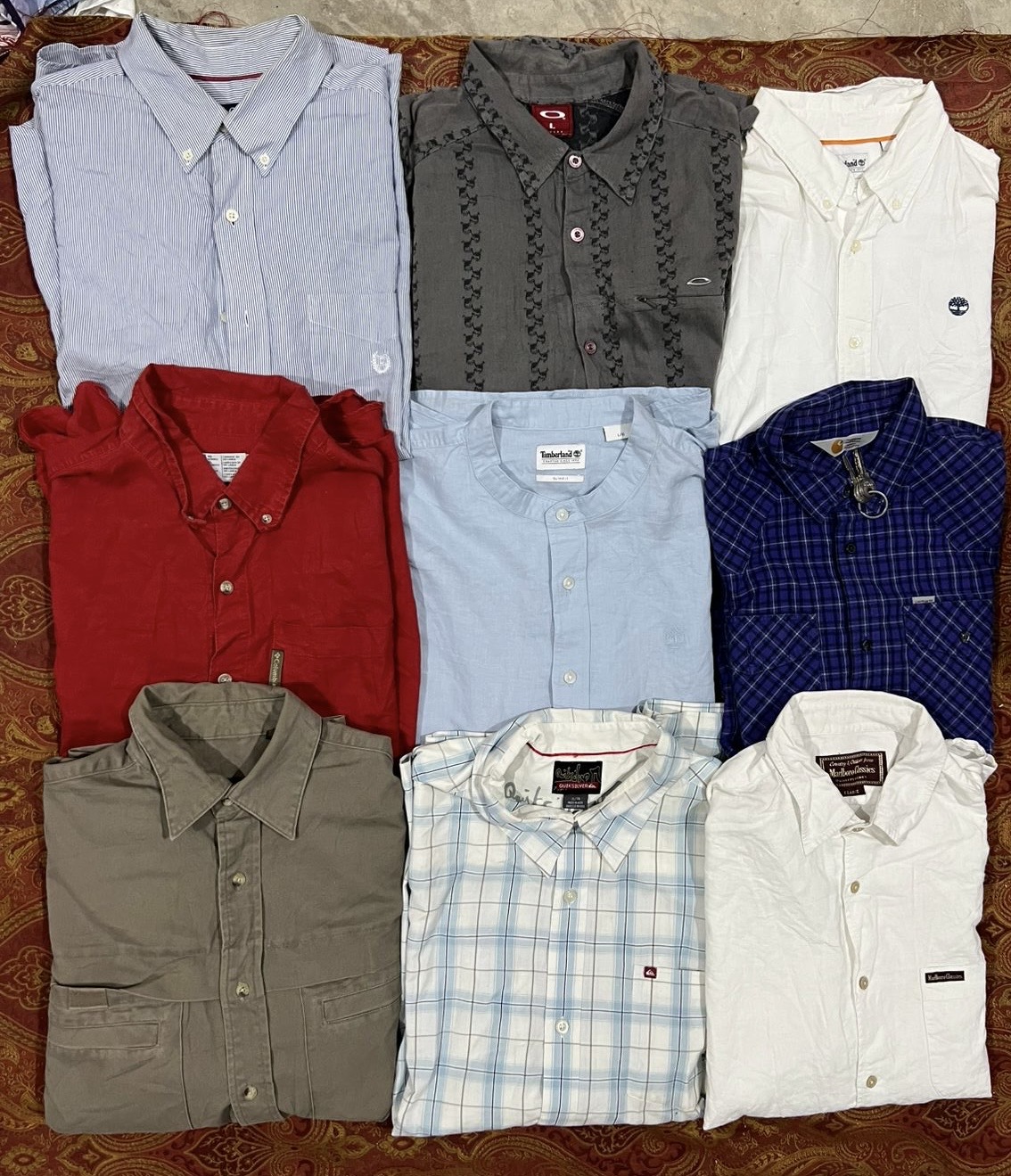 Camicie da uomo con bottoni firmate – Timberland, Carhartt, Oakley, Quiksilver, Chaps, Marlboro – Collezione importata