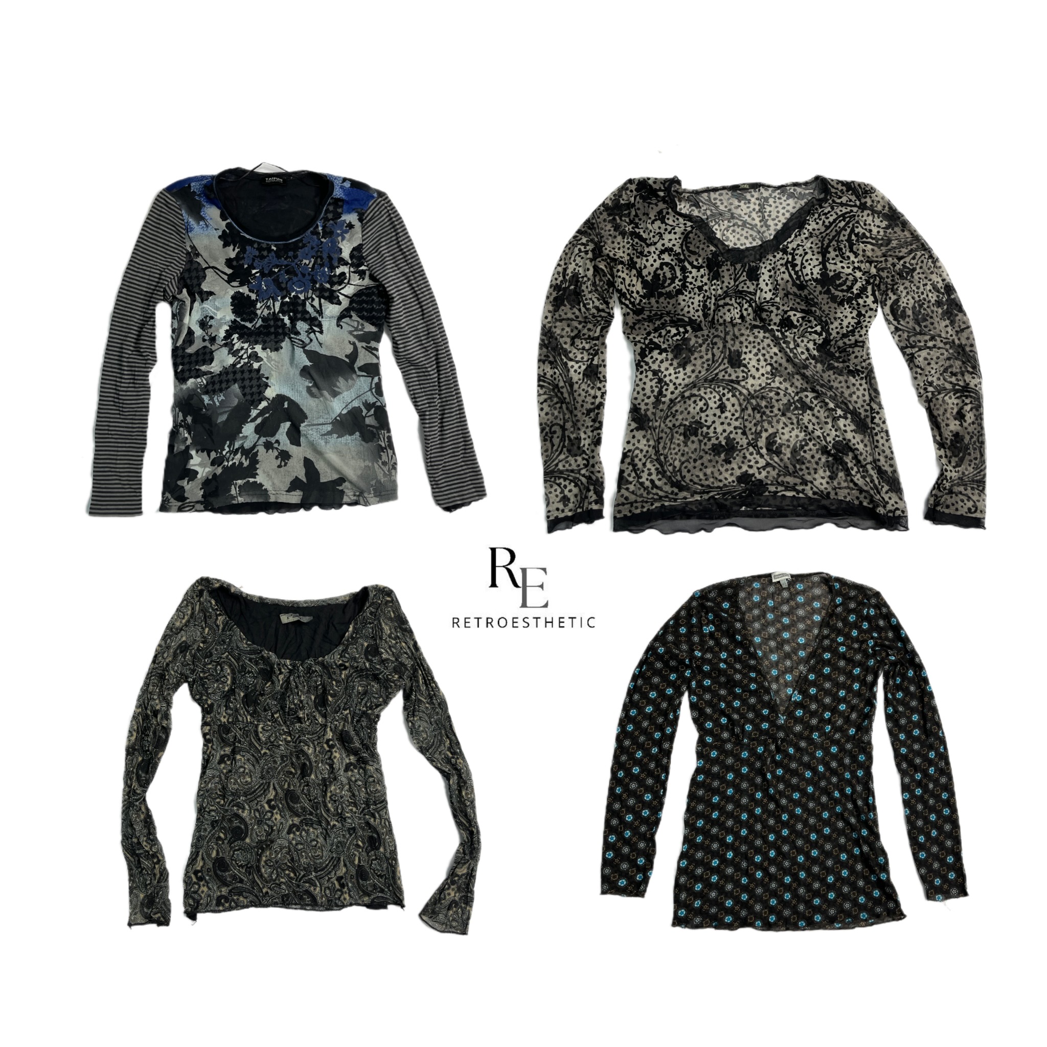Y2K All Gothic Mesh Full Sleeve Tops (RE-1211)