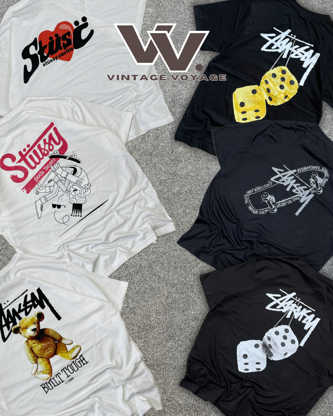 Camisetas estilo reworked da Stüssy MOQ 20 peças #3625