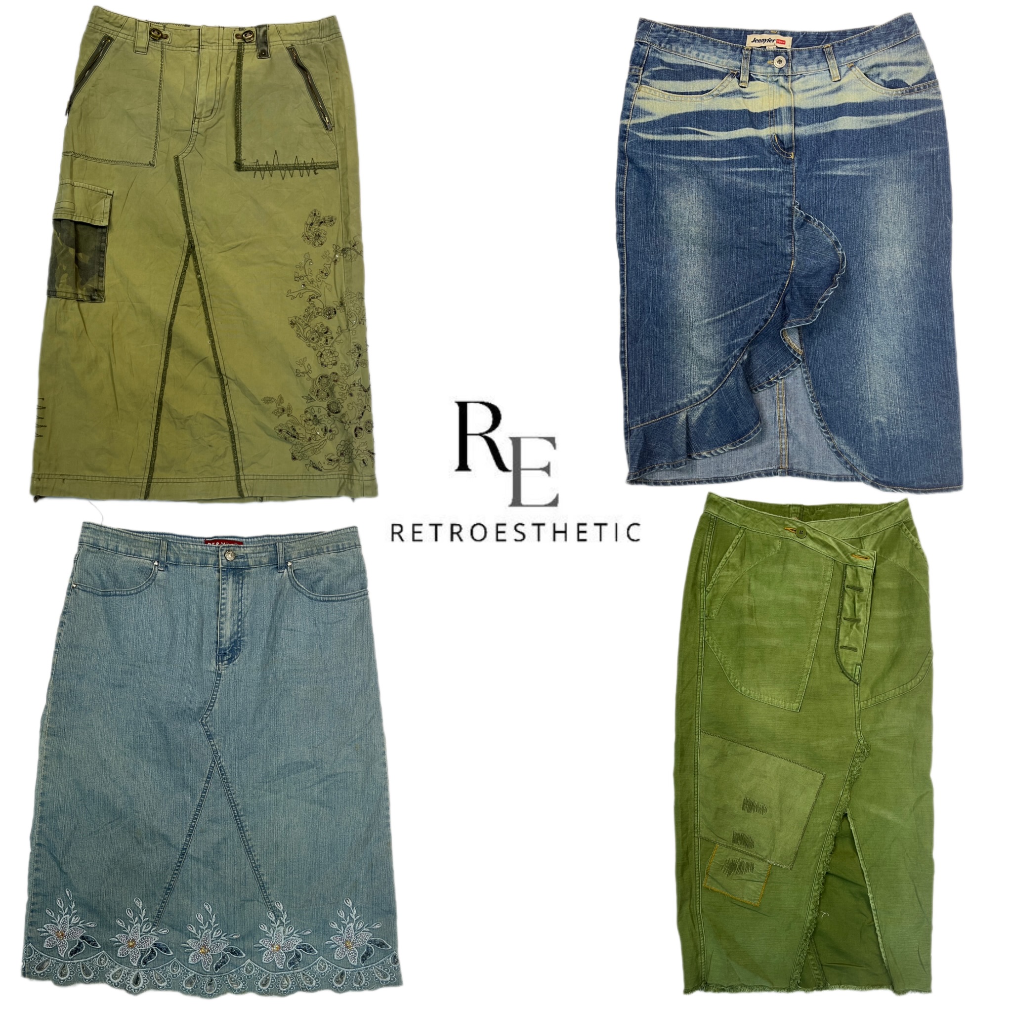Gonne Maxi in Denim Uniche da IT Girl Y2K (RE-1220)