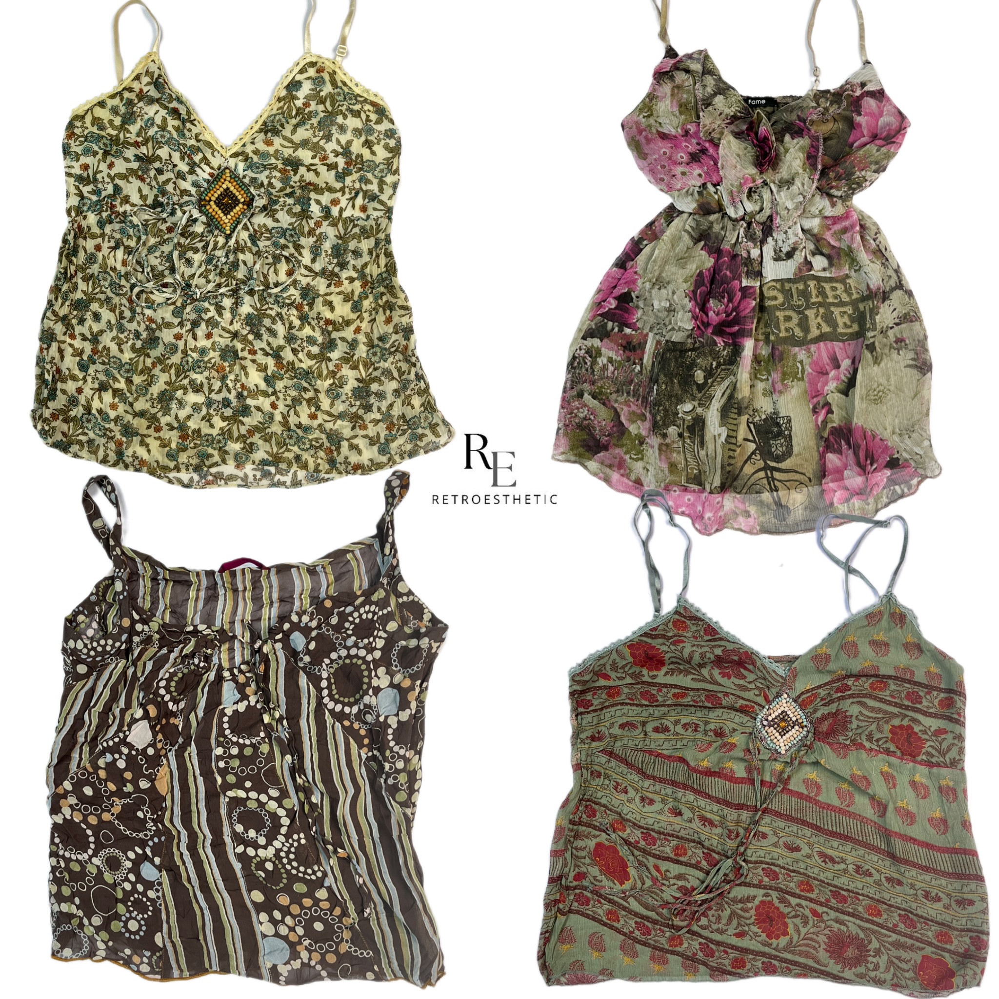 Y2K Pretty Girl Era Cami Mesh Tops (RE-1224)